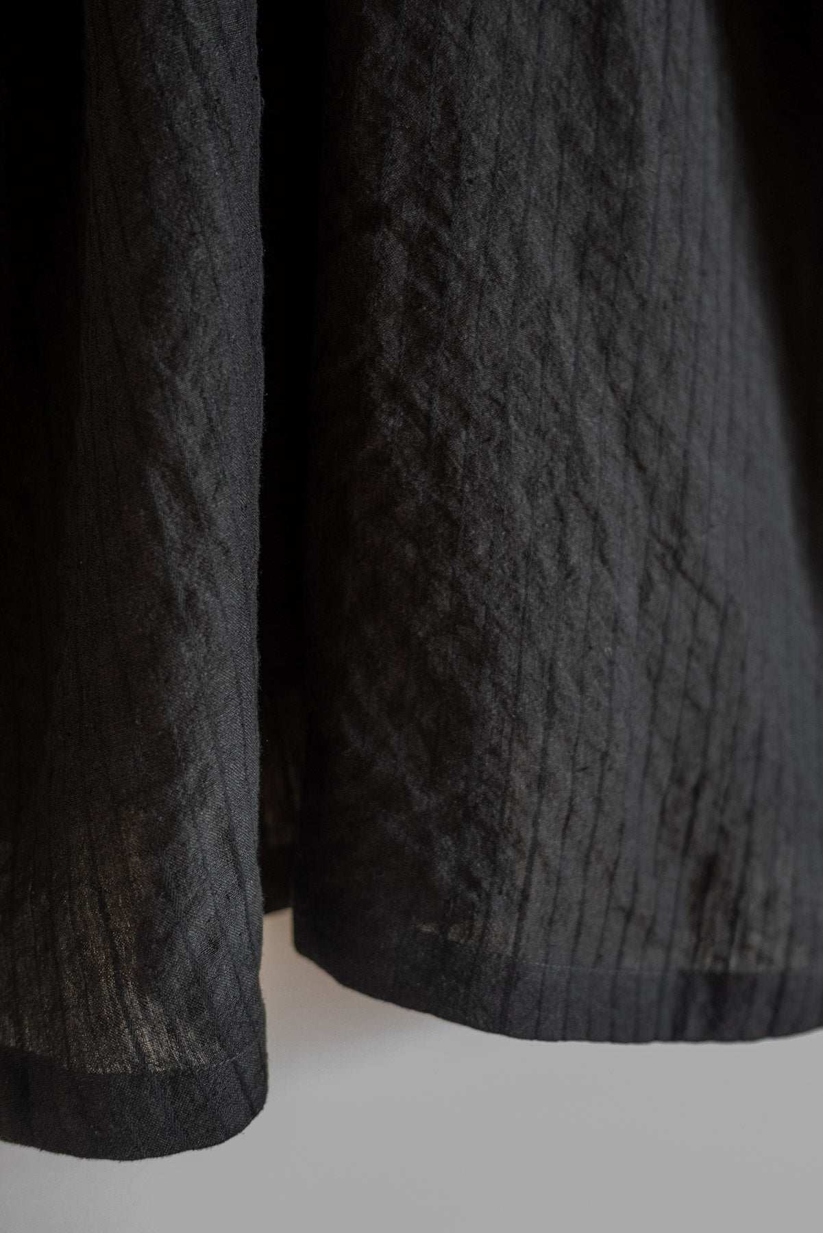 JAN-JAN VAN ESSCHE CHEMISE À ENFANTS COUPE LARGE COTON LIN RELIEF RAYÉ NOIR