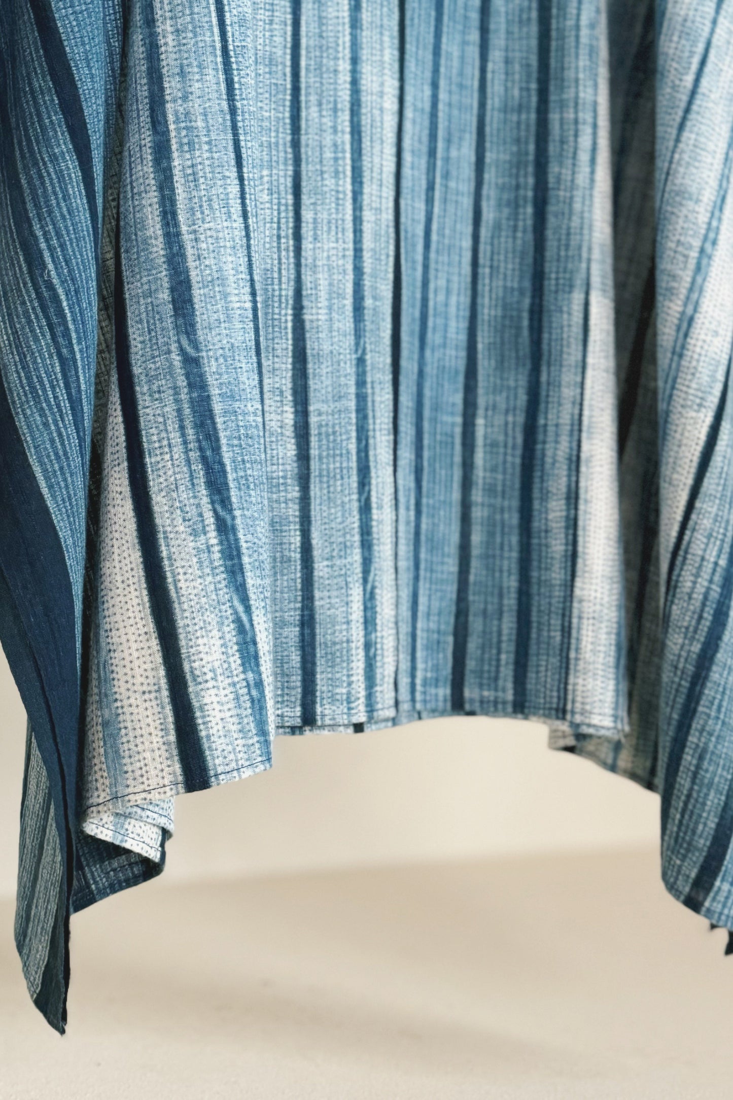 CRISTASEYA CAFTAN INDIGO DYED HANDWOVEN