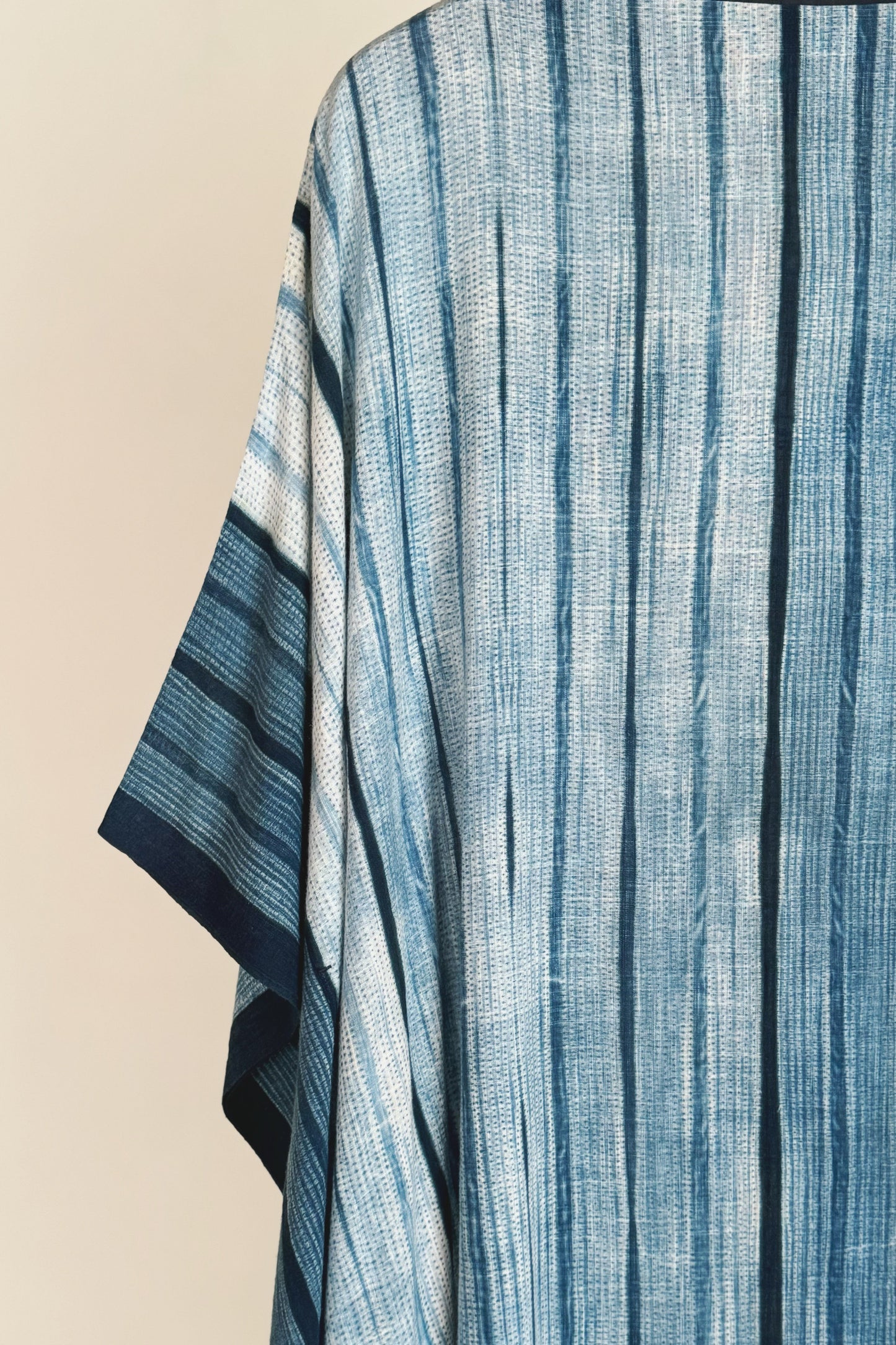 CRISTASEYA CAFTAN INDIGO DYED HANDWOVEN