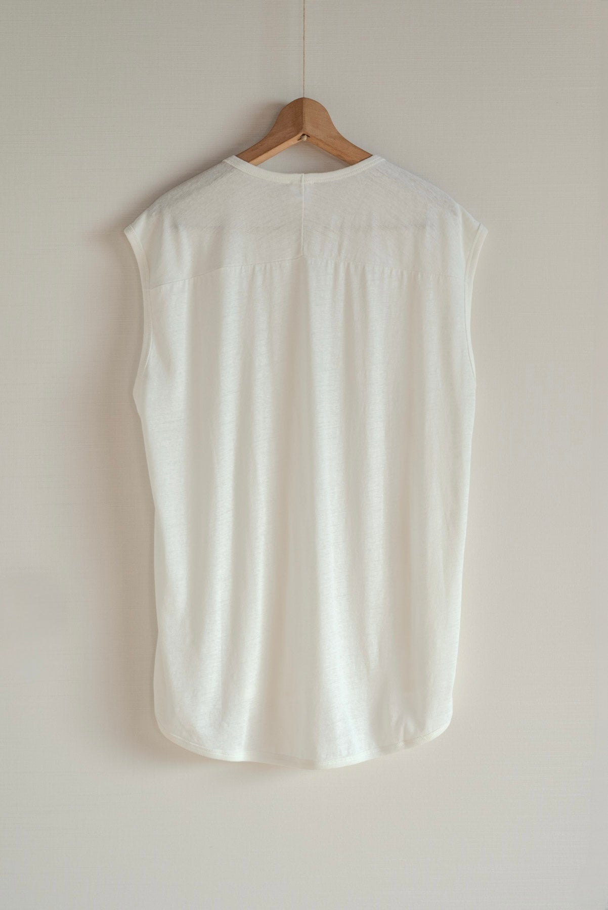 JAN-JAN VAN ESSCHE LOOSE FIT TANK TOP ORGANIC COTTON LINEN OFF WHITE