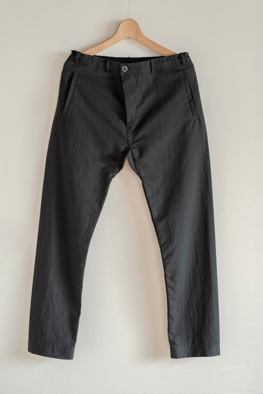 JAN-JAN VAN ESSCHE REGULAR FIT TROUSERS DENSE TWILL BLACK