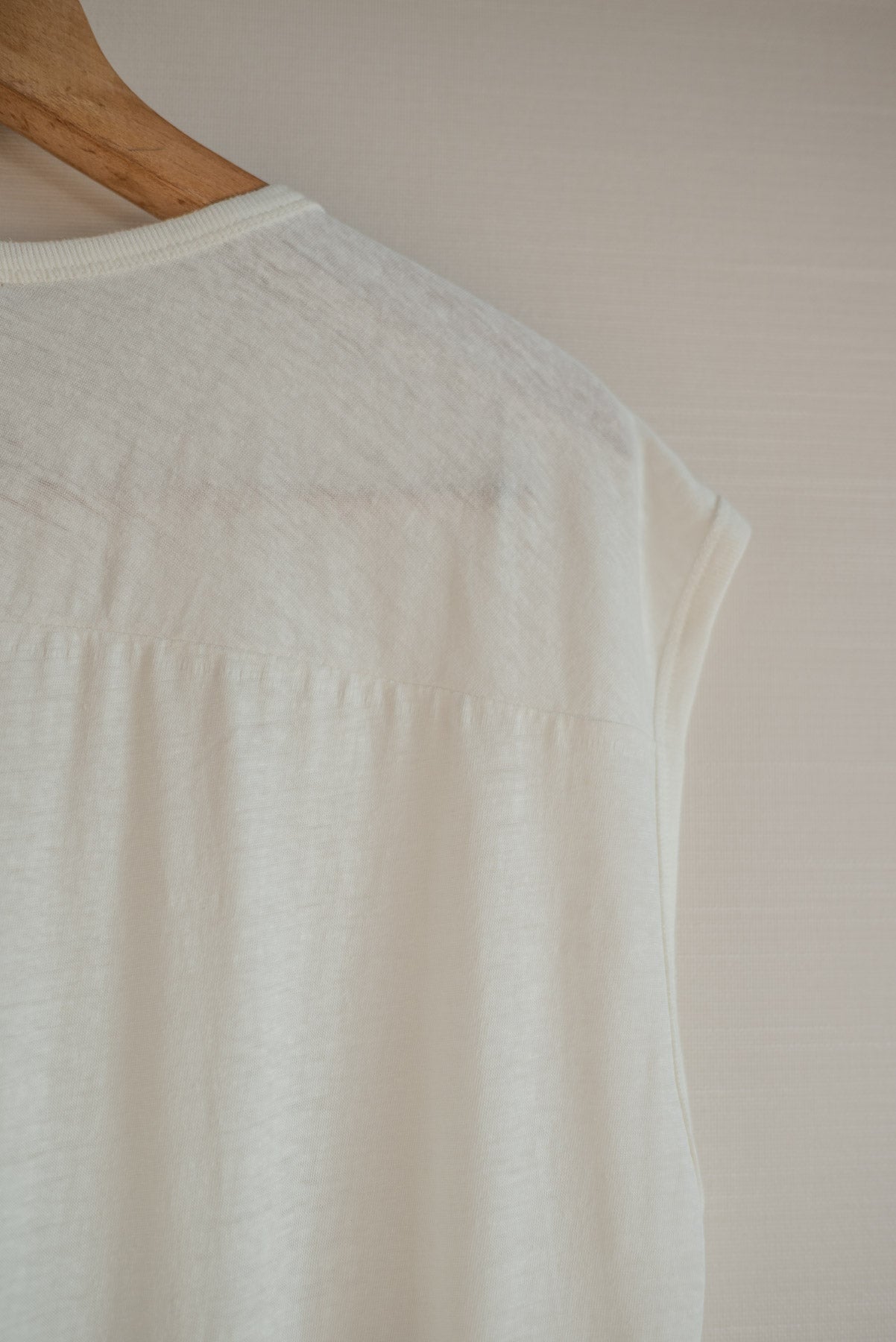 JAN-JAN VAN ESSCHE LOOSE FIT TANK TOP ORGANIC COTTON LINEN OFF WHITE
