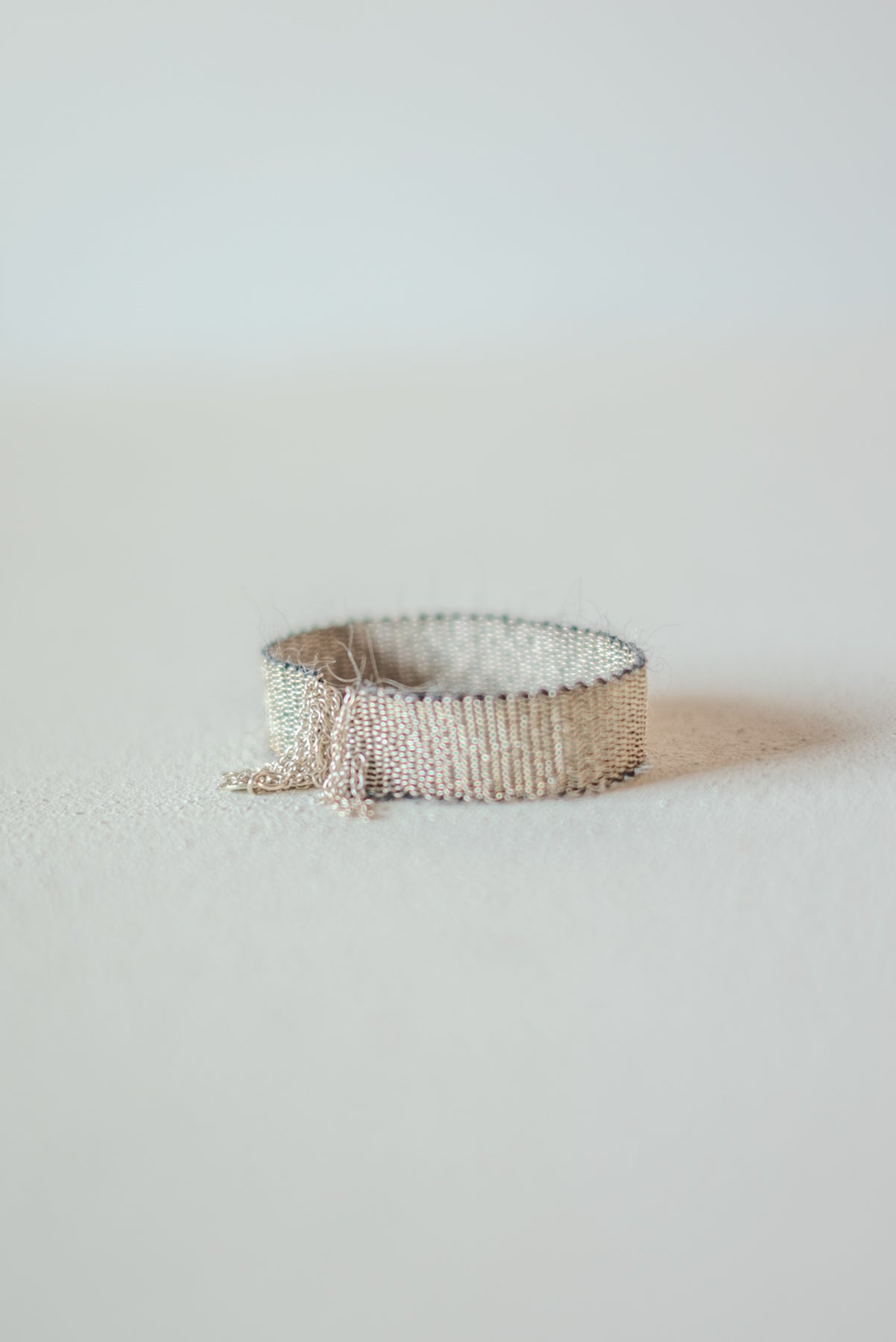 17 STEPHANIE SCHNEIDER MIDNIGHT WEAVE BRACELET 925 STERLING SILVER & MOHAIR