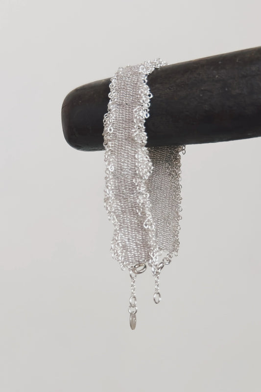 17 BRACELET TISSAGE ÉTERNEL STEPHANIE SCHNEIDER ARGENT STERLING 925 ET SOIE