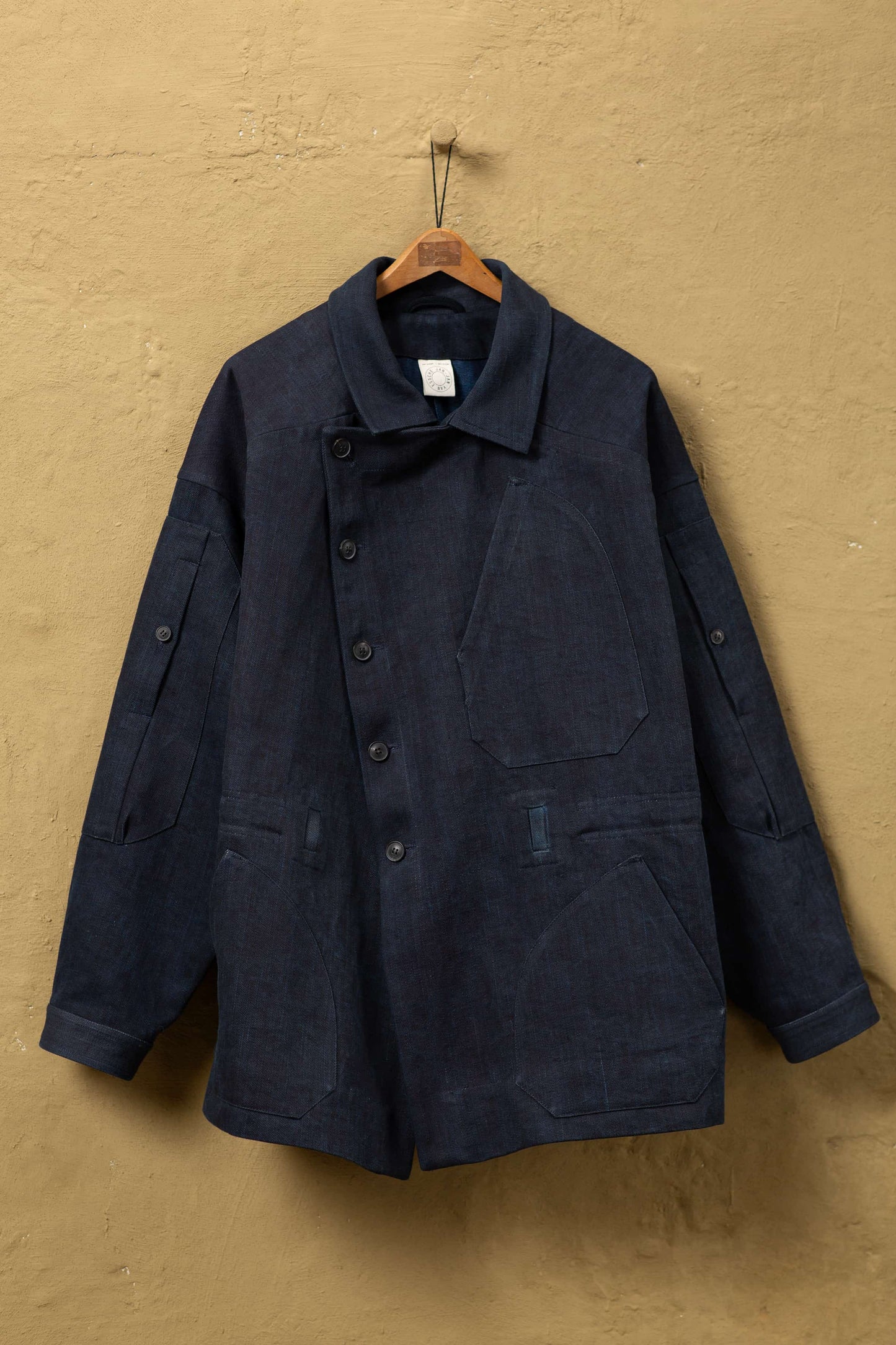 JAN-JAN VAN ESSCHE PERFECTO-STYLE JACKET SUMI DENIM AIZOME OVERDYED