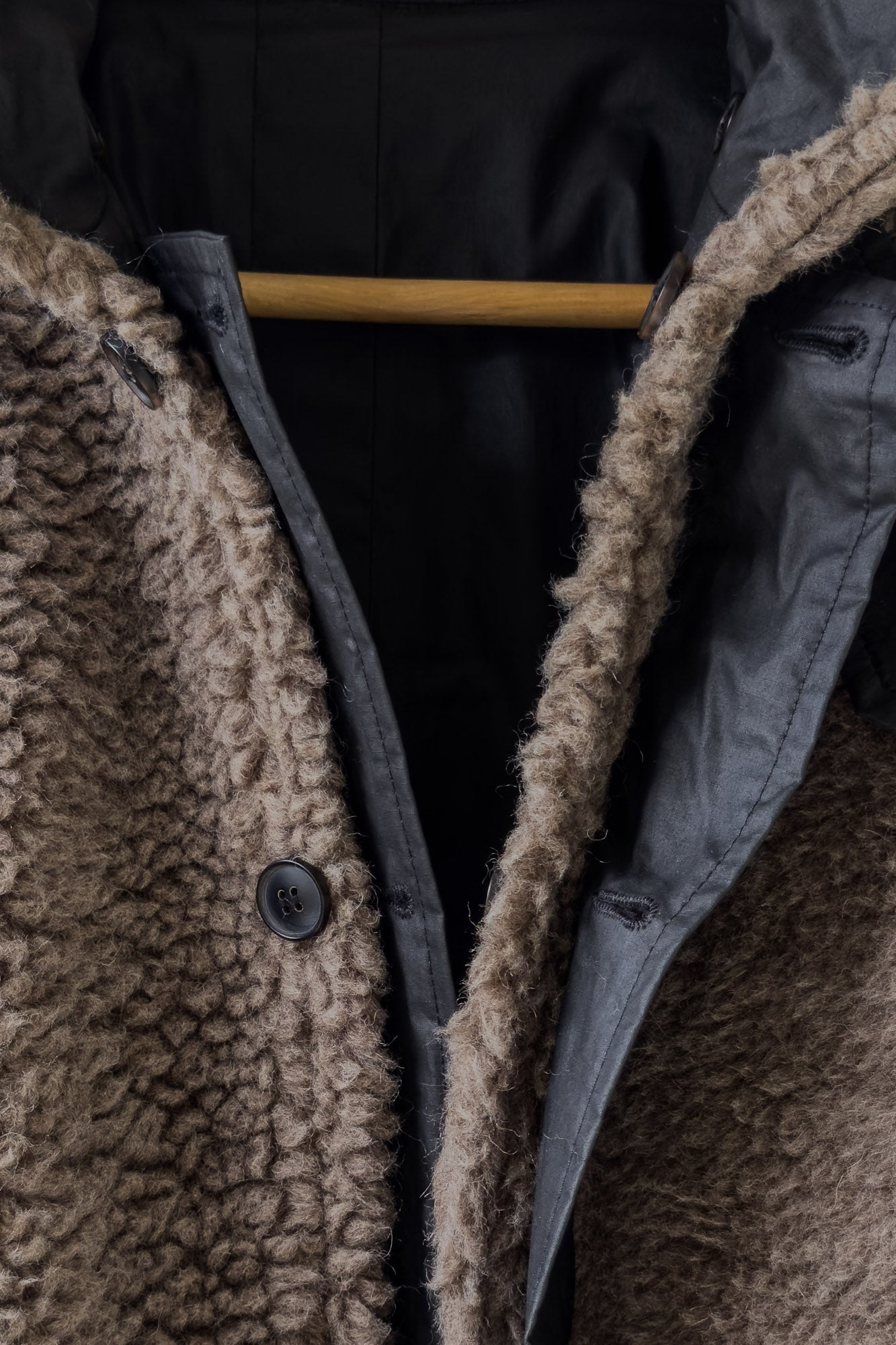 JAN-JAN VAN ESSCHE REVERSIBLE TEDDY/ WATER RESISTANT JACKET TEDDY NATURAL GRAY