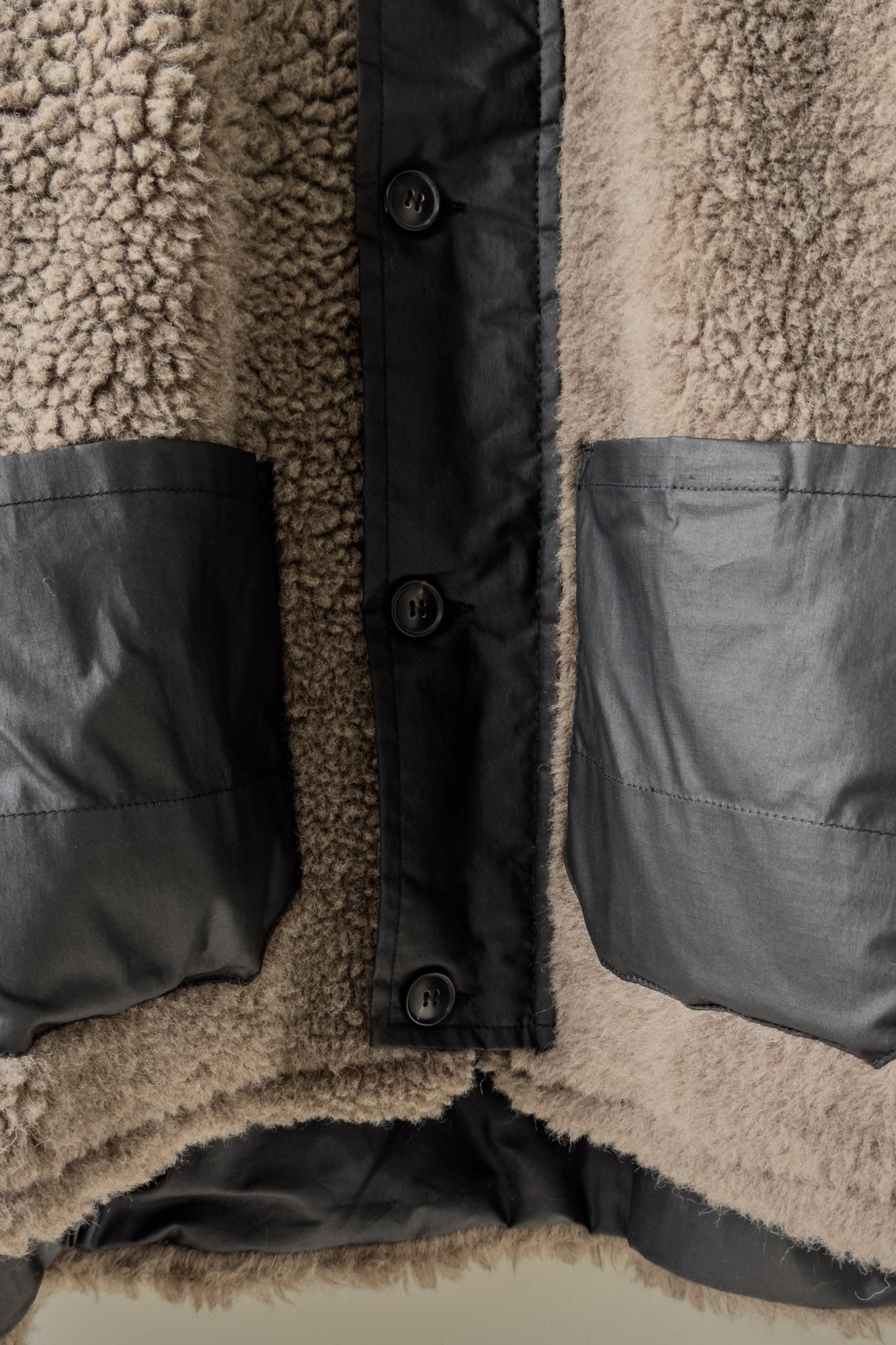 JAN-JAN VAN ESSCHE REVERSIBLE TEDDY/ WATER RESISTANT JACKET TEDDY NATURAL GRAY