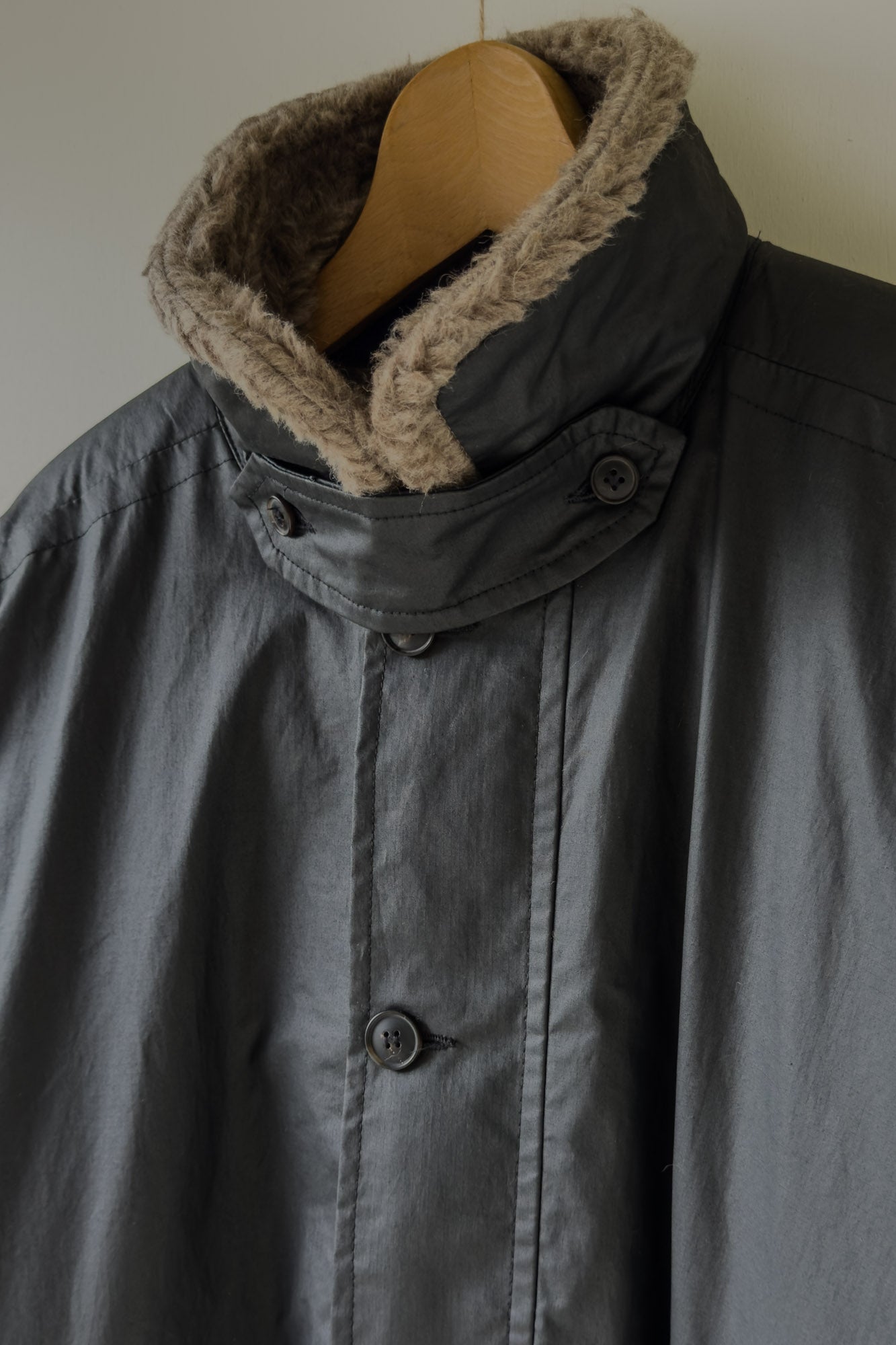 JAN-JAN VAN ESSCHE REVERSIBLE TEDDY/ WATER RESISTANT JACKET TEDDY NATURAL GRAY