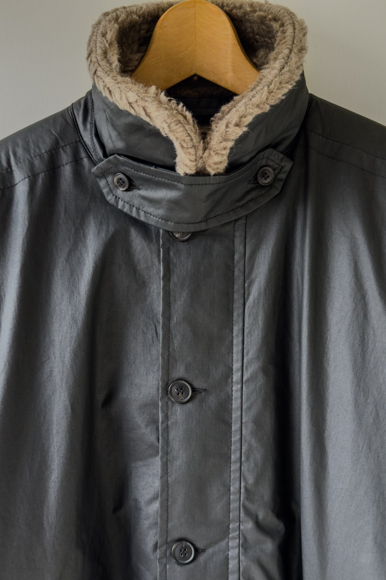 JAN-JAN VAN ESSCHE REVERSIBLE TEDDY/ WATER RESISTANT JACKET TEDDY NATURAL GRAY