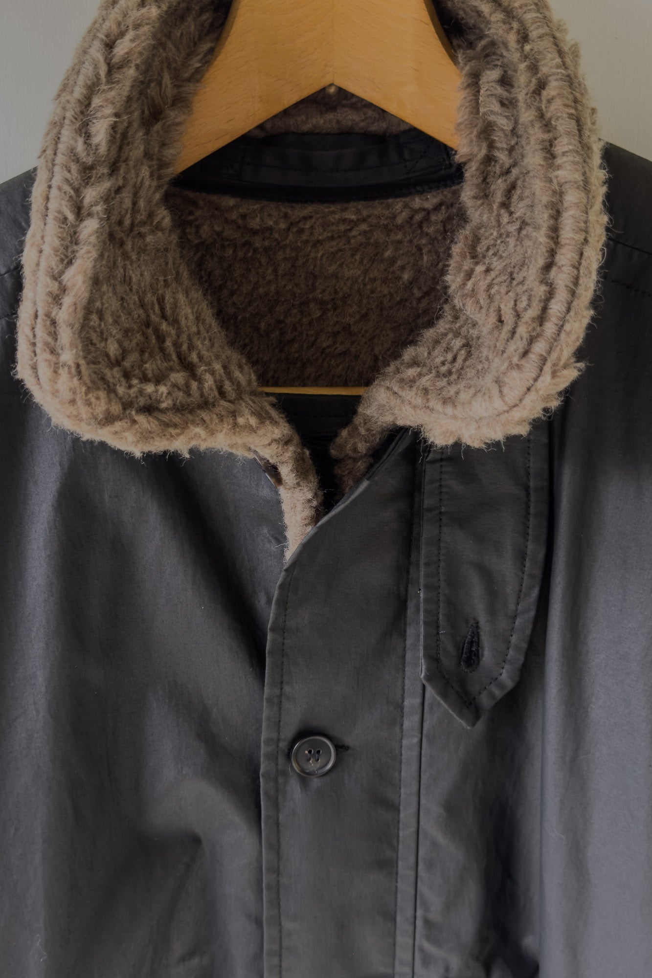 JAN-JAN VAN ESSCHE REVERSIBLE TEDDY/ WATER RESISTANT JACKET TEDDY NATURAL GRAY