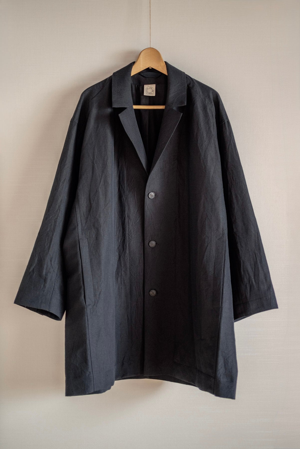 JAN-JAN VAN ESSCHE BLAZER-STYLE OVERCOAT PITCH BLACK