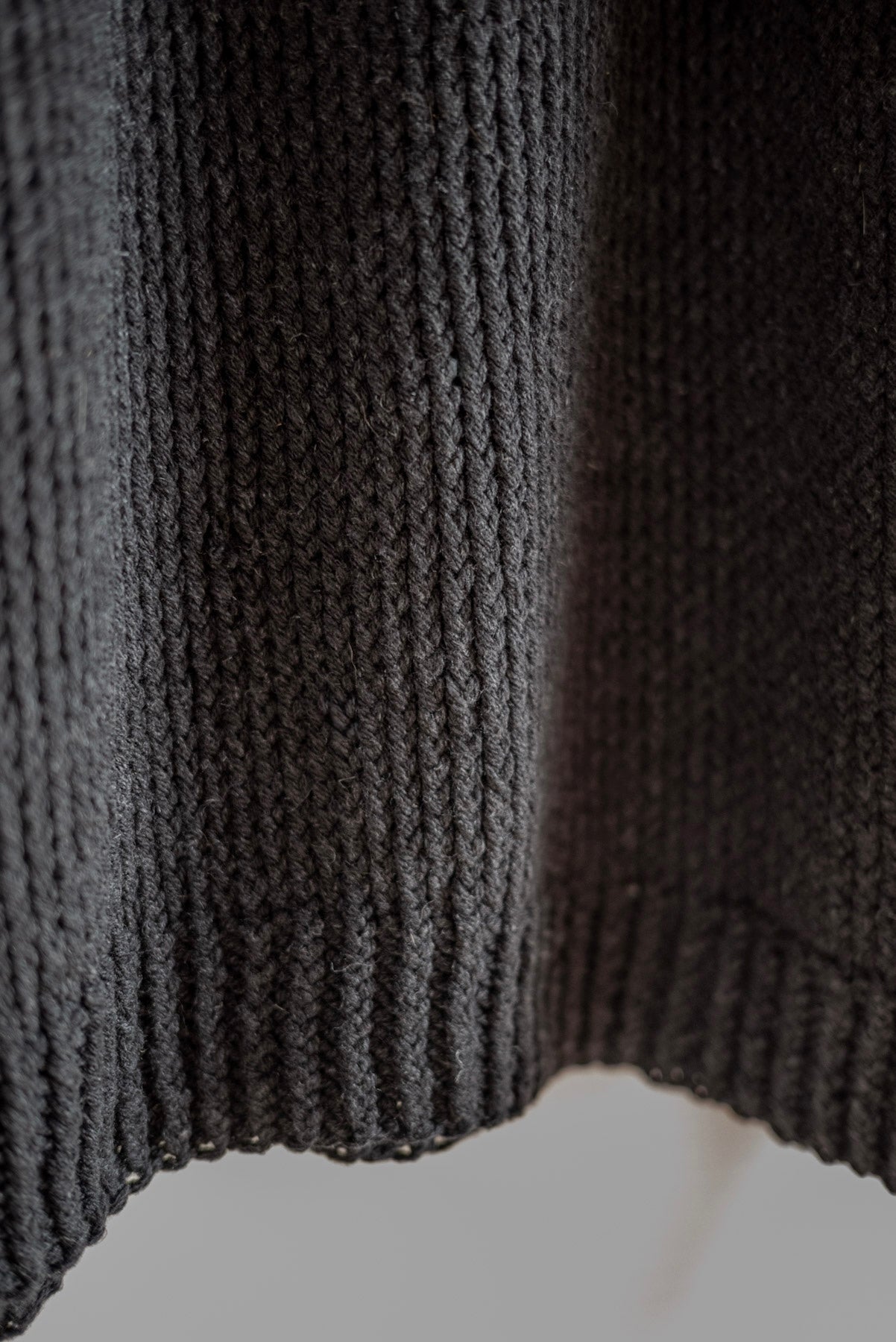 JAN-JAN VAN ESSCHE HAND KNITTED TURTLE NECK SWEATER LALIN PITCH BLACK
