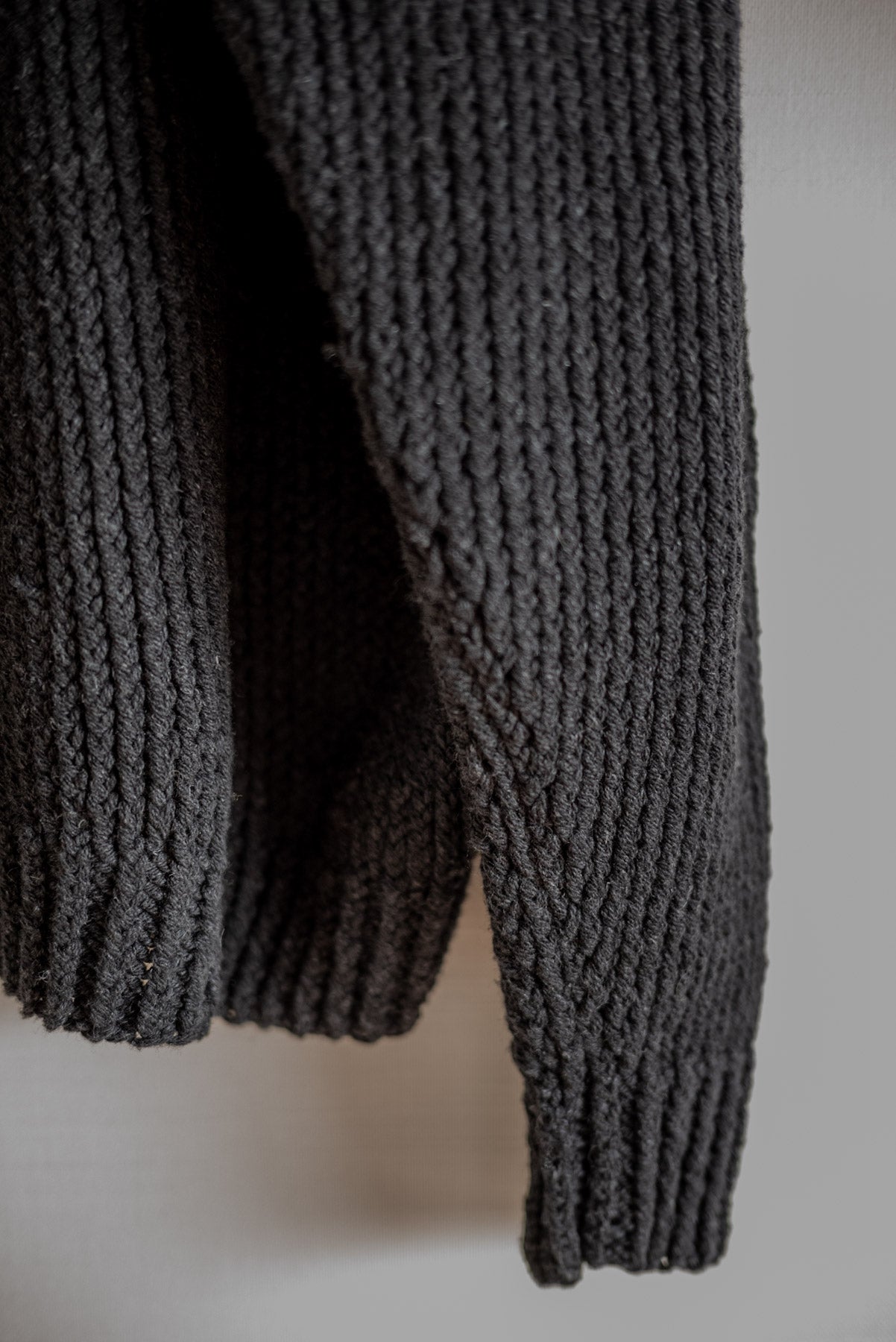 JAN-JAN VAN ESSCHE HAND KNITTED TURTLE NECK SWEATER LALIN PITCH BLACK