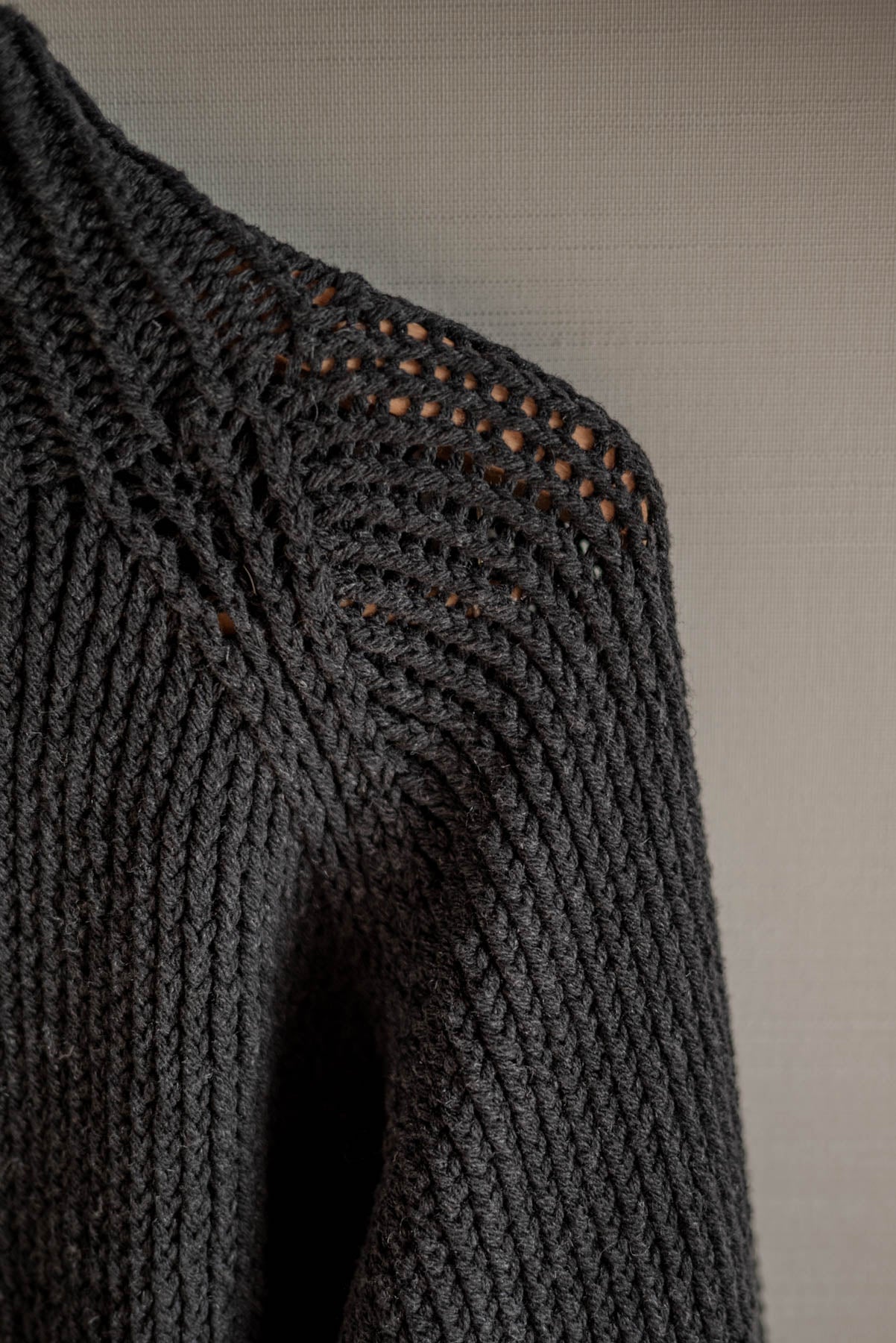 JAN-JAN VAN ESSCHE HAND KNITTED TURTLE NECK SWEATER LALIN PITCH BLACK