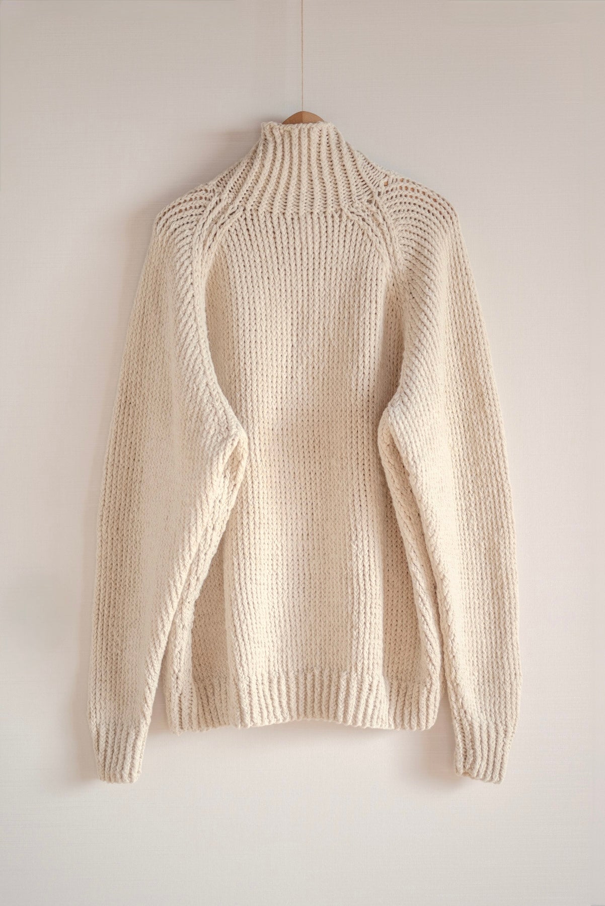 JAN-JAN VAN ESSCHE HAND KNITTED TURTLE NECK SWEATER NATURAL