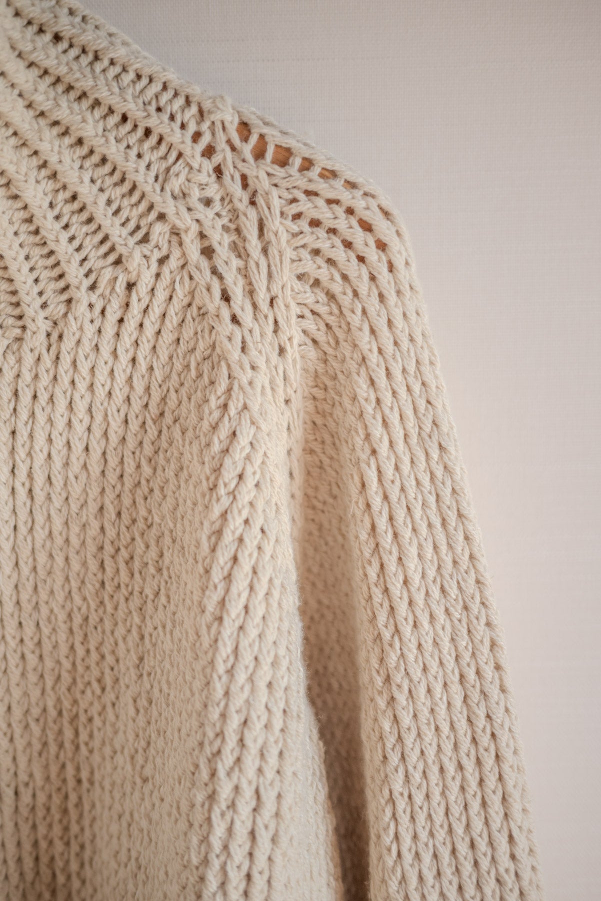 JAN-JAN VAN ESSCHE HAND KNITTED TURTLE NECK SWEATER NATURAL