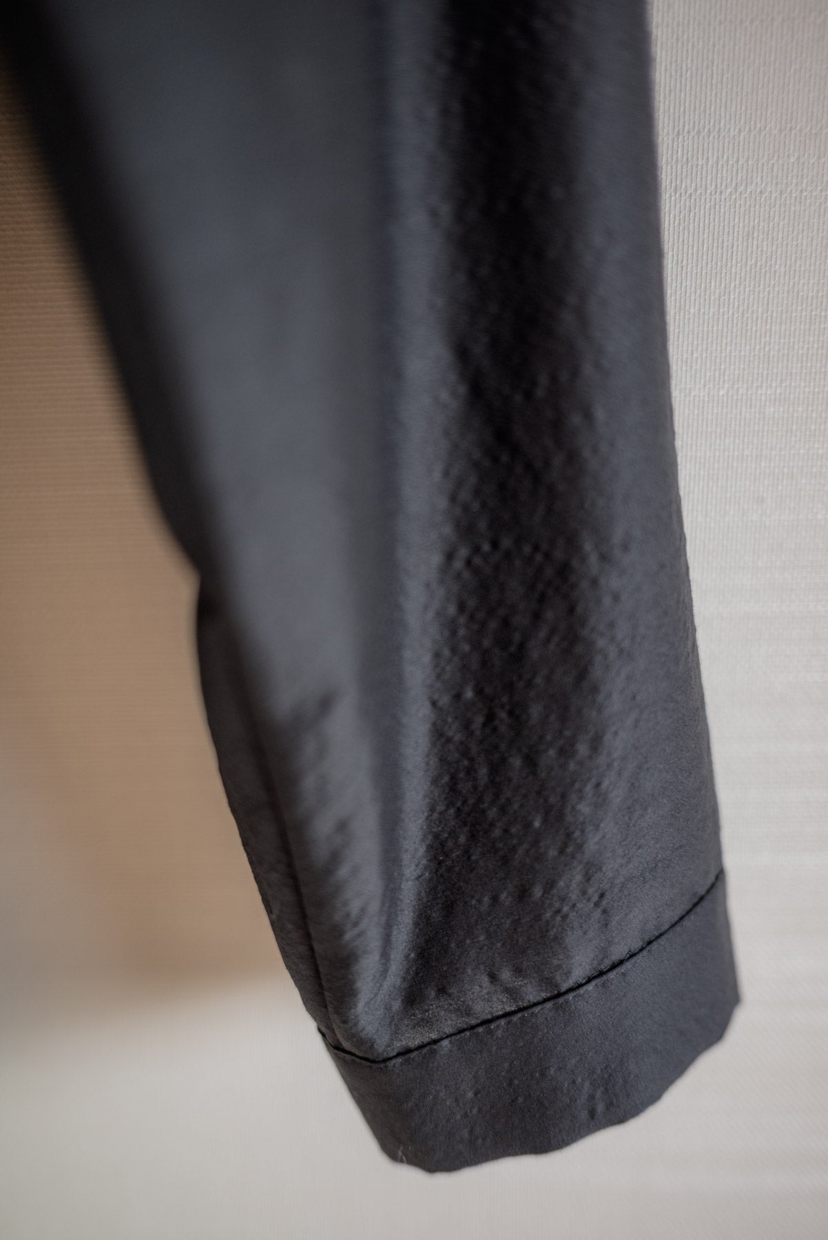 JAN-JAN VAN ESSCHE LOOSE FIT BUTTON UP DRESS SHIRT BOILED WOOL SILK CLOTH BLACK