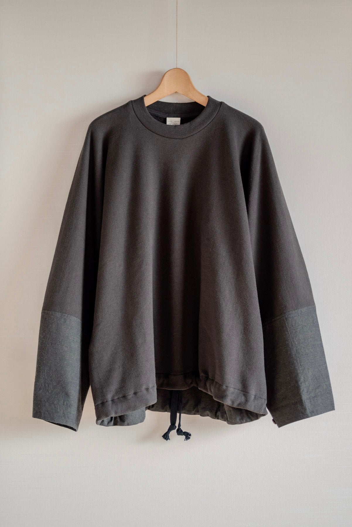 JAN-JAN VAN ESSCHE LOOSE FIT SWEATSHIRT COTTON LINEN WOOL ANTHRACITE