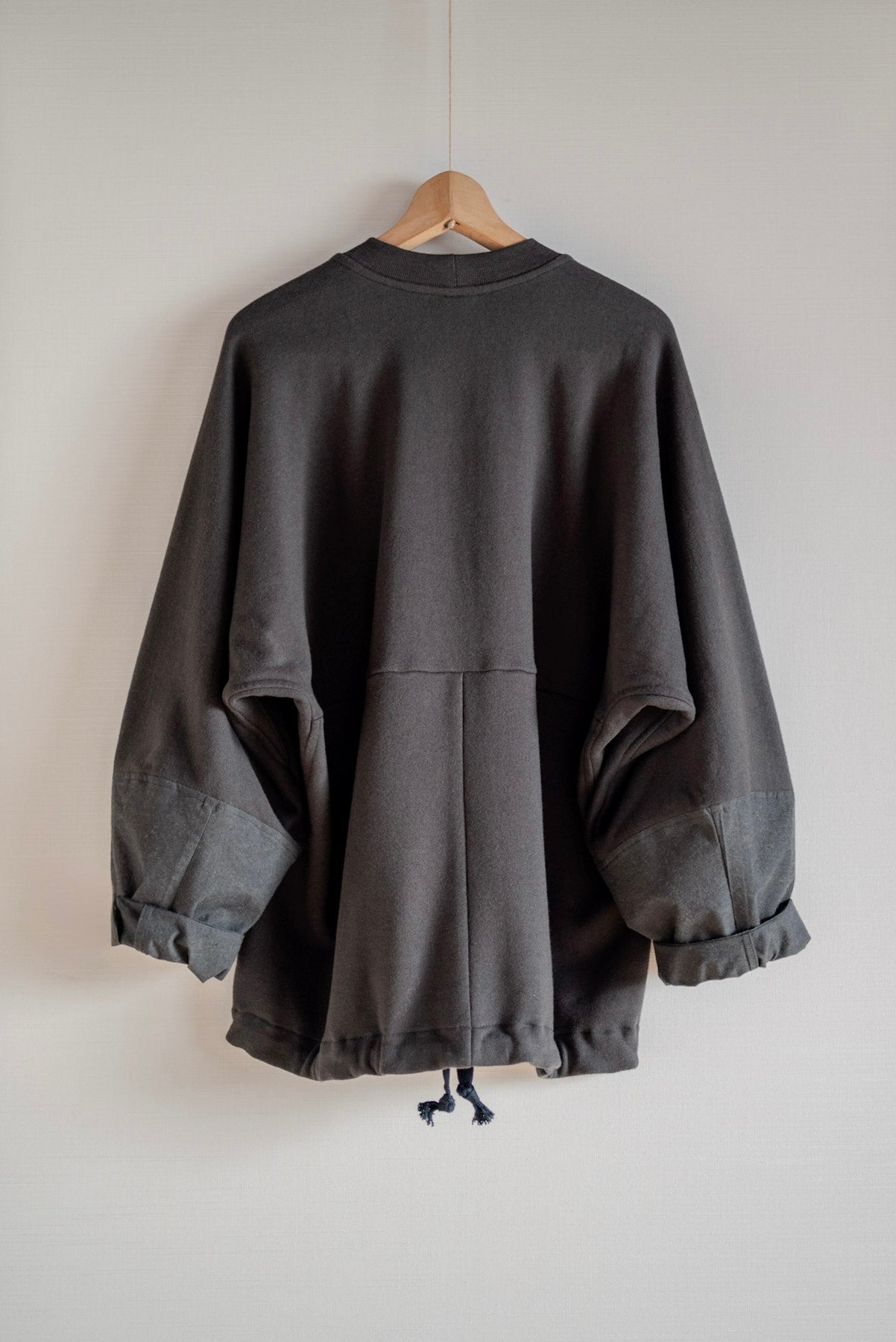 JAN-JAN VAN ESSCHE LOOSE FIT SWEATSHIRT COTTON LINEN WOOL ANTHRACITE