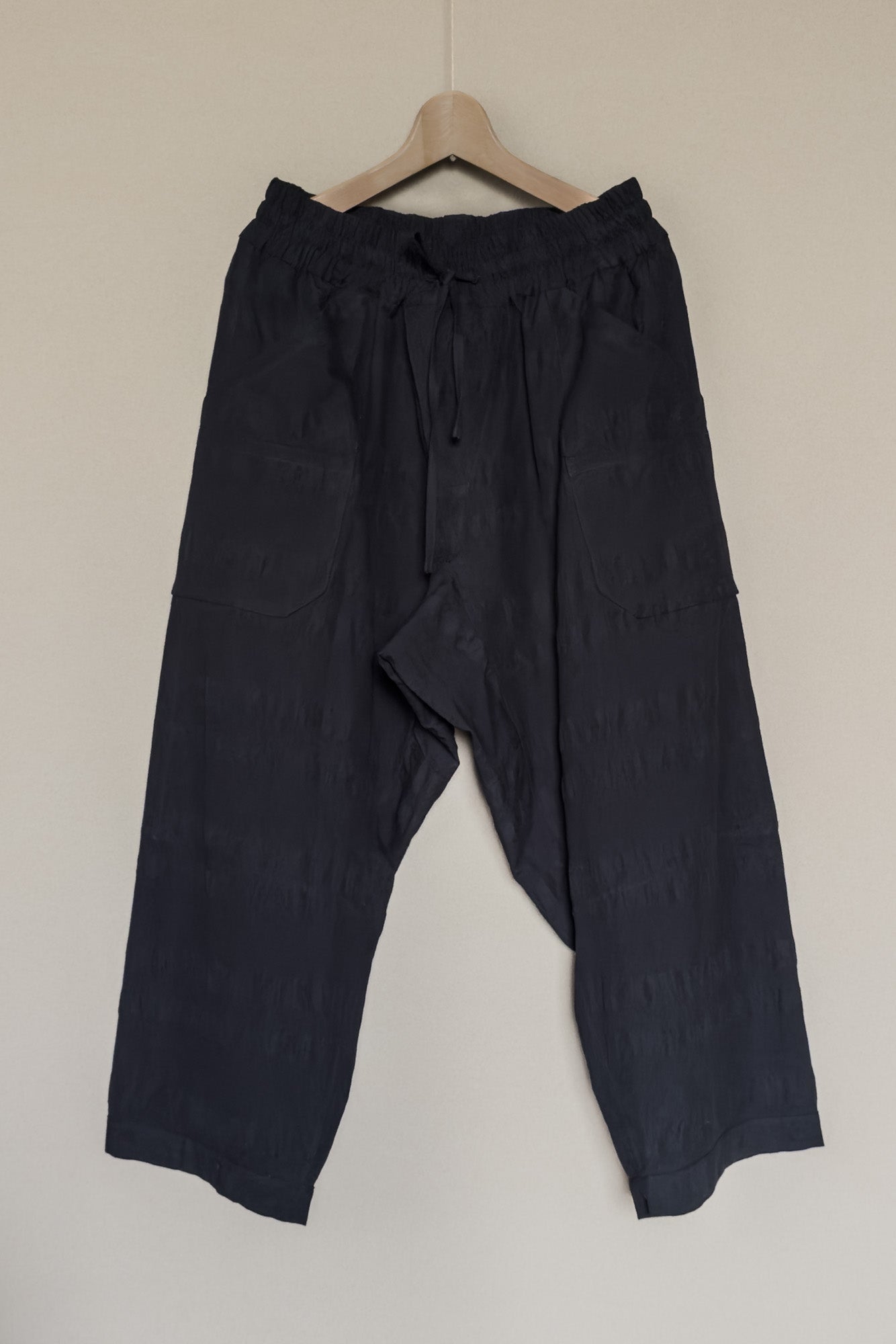 JAN-JAN VAN ESSCHE LOOSE FIT TROUSERS BROAD STRIPE CLOTH BLACK