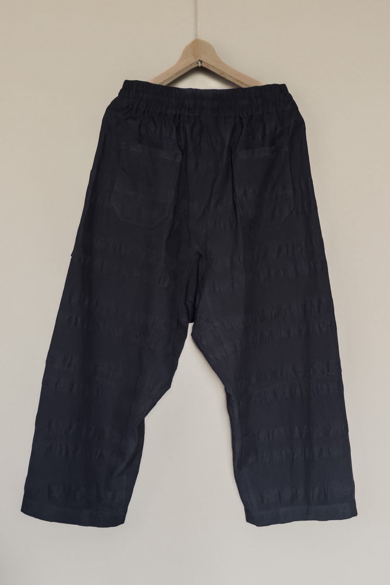 JAN-JAN VAN ESSCHE LOOSE FIT TROUSERS BROAD STRIPE CLOTH BLACK