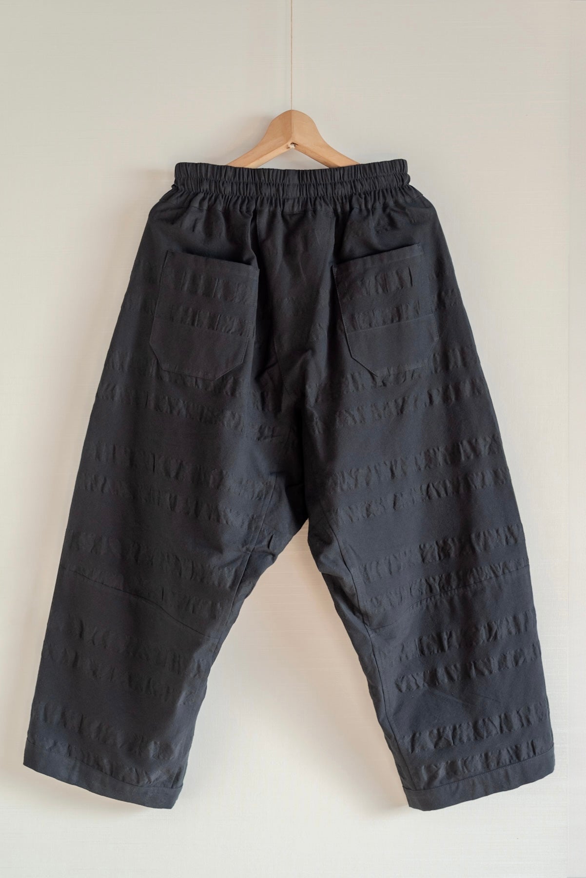 JAN-JAN VAN ESSCHE LOOSE FIT TROUSERS BROAD STRIPE CLOTH BLACK
