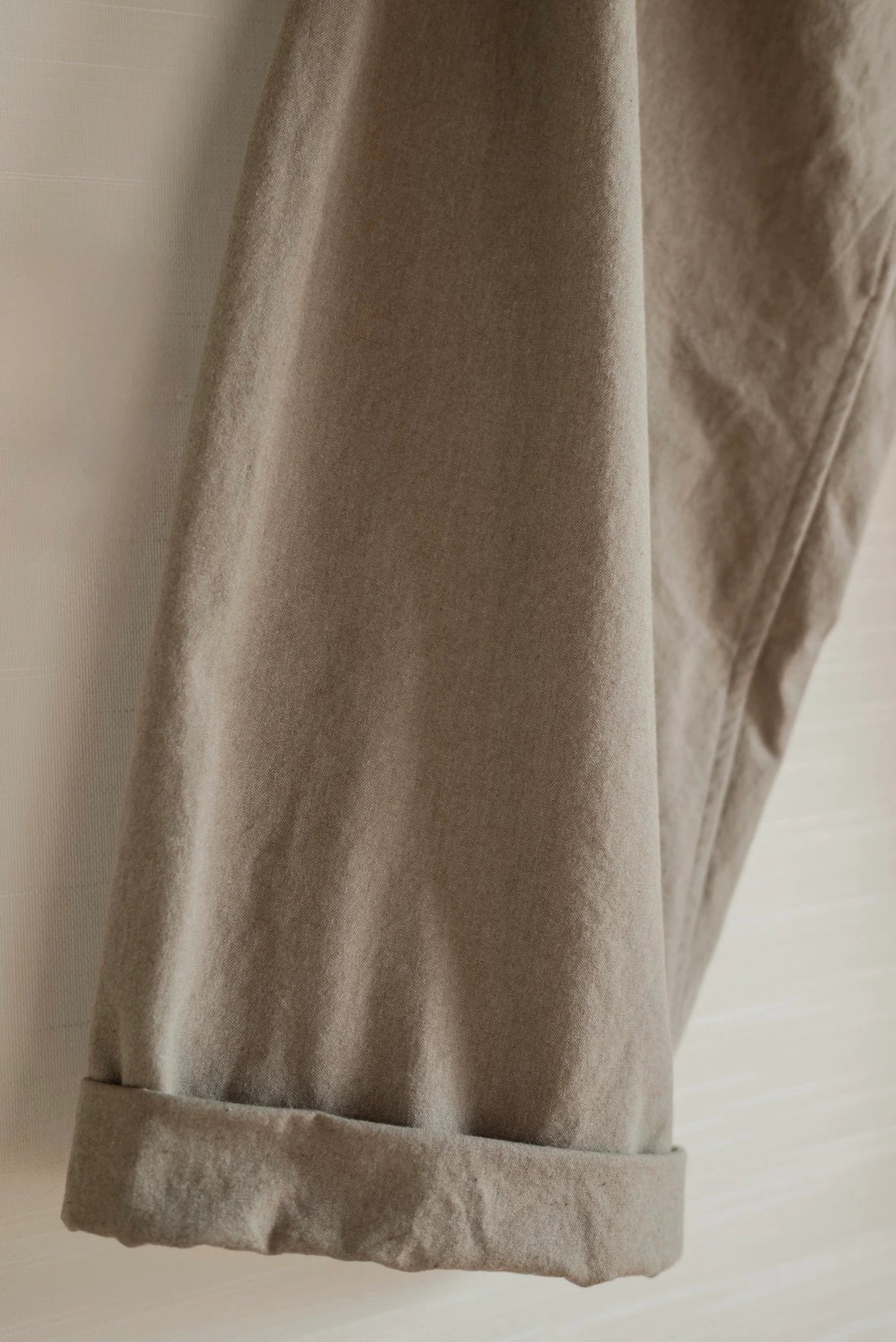 JAN-JAN VAN ESSCHE OVERSIZED 6-POCKET WORKWEAR STYLE TROUSERS CHAMBRAY CANVAS BROWN GREEN