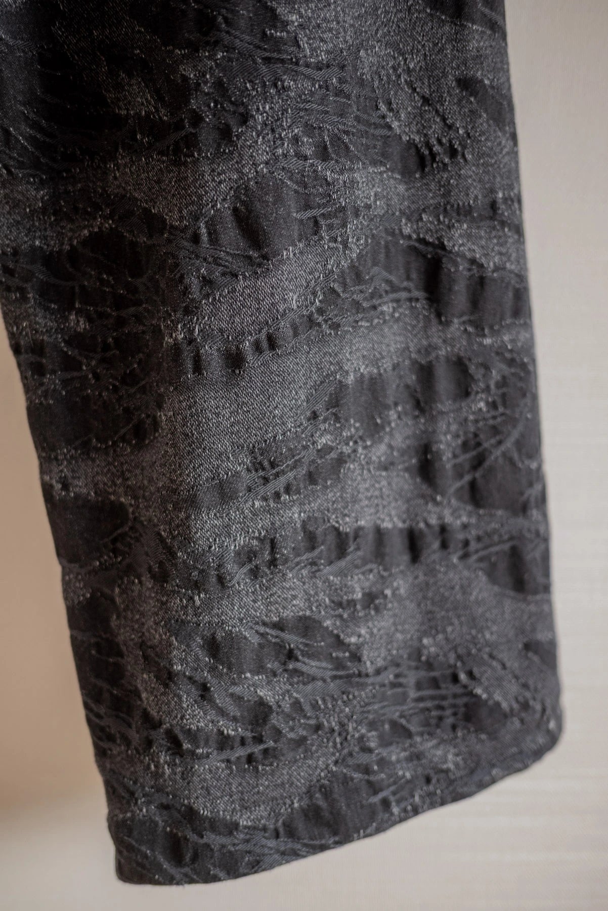 JAN-JAN VAN ESSCHE OVERSIZED 6 POCKET DENIM TROUSERS CAMOUFLAGE DENIM BLACK