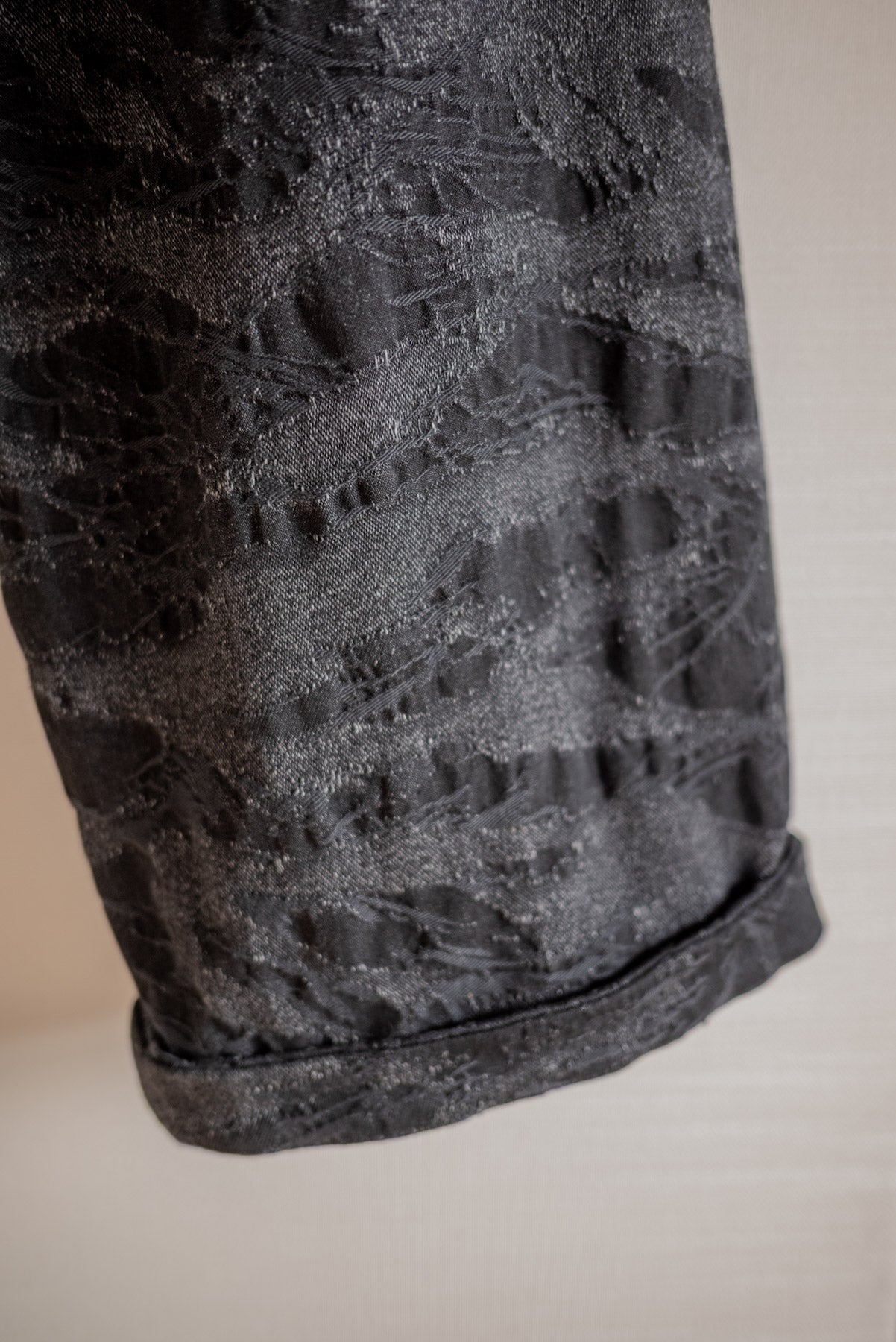 JAN-JAN VAN ESSCHE OVERSIZED 6 POCKET DENIM TROUSERS CAMOUFLAGE DENIM BLACK