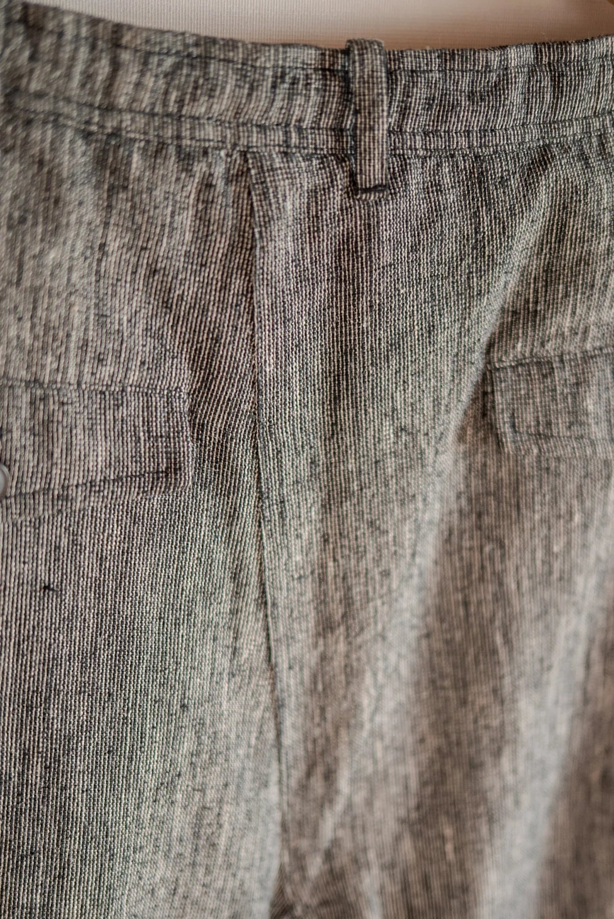 JAN-JAN VAN ESSCHE OVERSIZED DRESS PANTS SILK LINEN CLOTH BLACK & WHITE