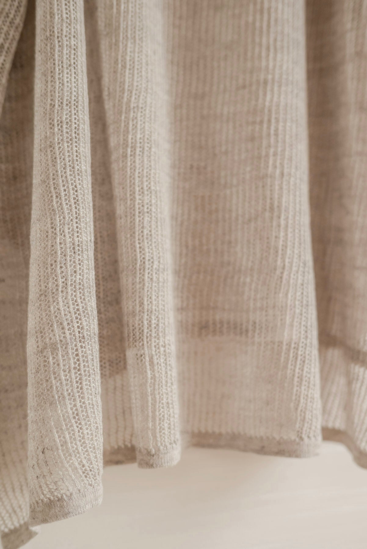 JAN-JAN VAN ESSCHE MAILLE SURDIMENSIONNÉE AJOUR TRICOT LIN COTON FIL BEIGE