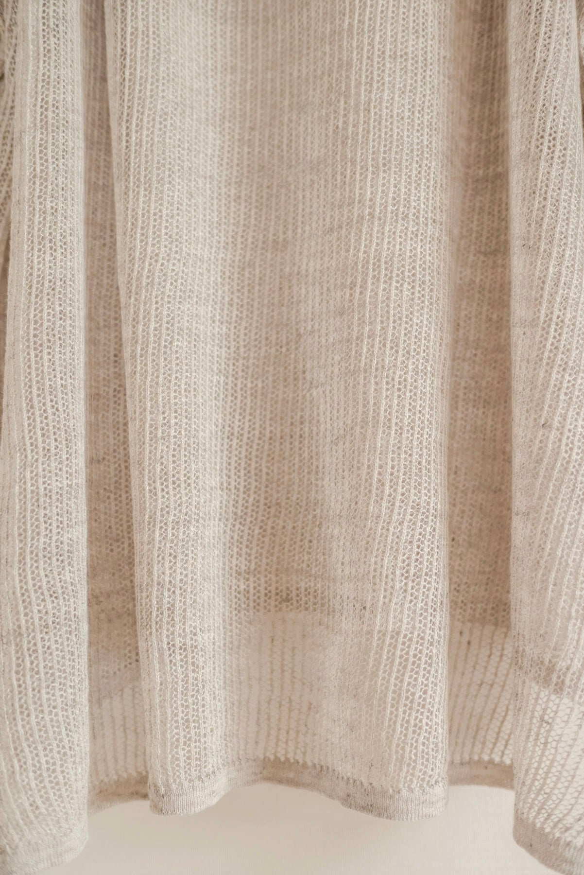 JAN-JAN VAN ESSCHE MAILLE SURDIMENSIONNÉE AJOUR TRICOT LIN COTON FIL BEIGE