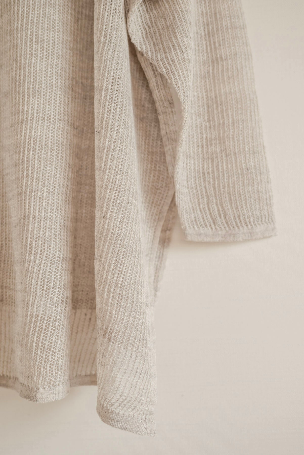 JAN-JAN VAN ESSCHE OVERSIZED MESH AJOUR KNIT LINEN COTTON YARN BEIGE