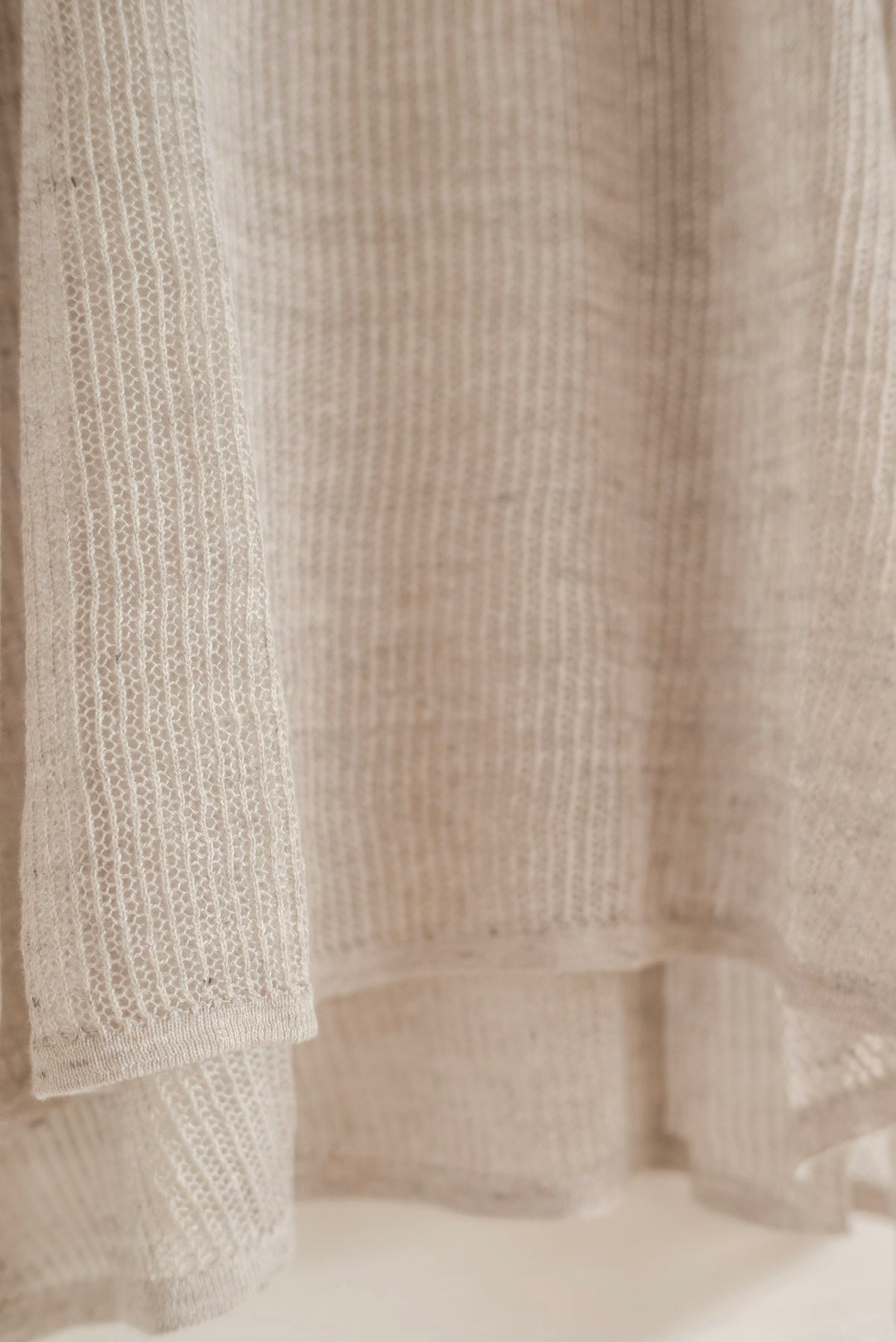 JAN-JAN VAN ESSCHE MAILLE SURDIMENSIONNÉE AJOUR TRICOT LIN COTON FIL BEIGE