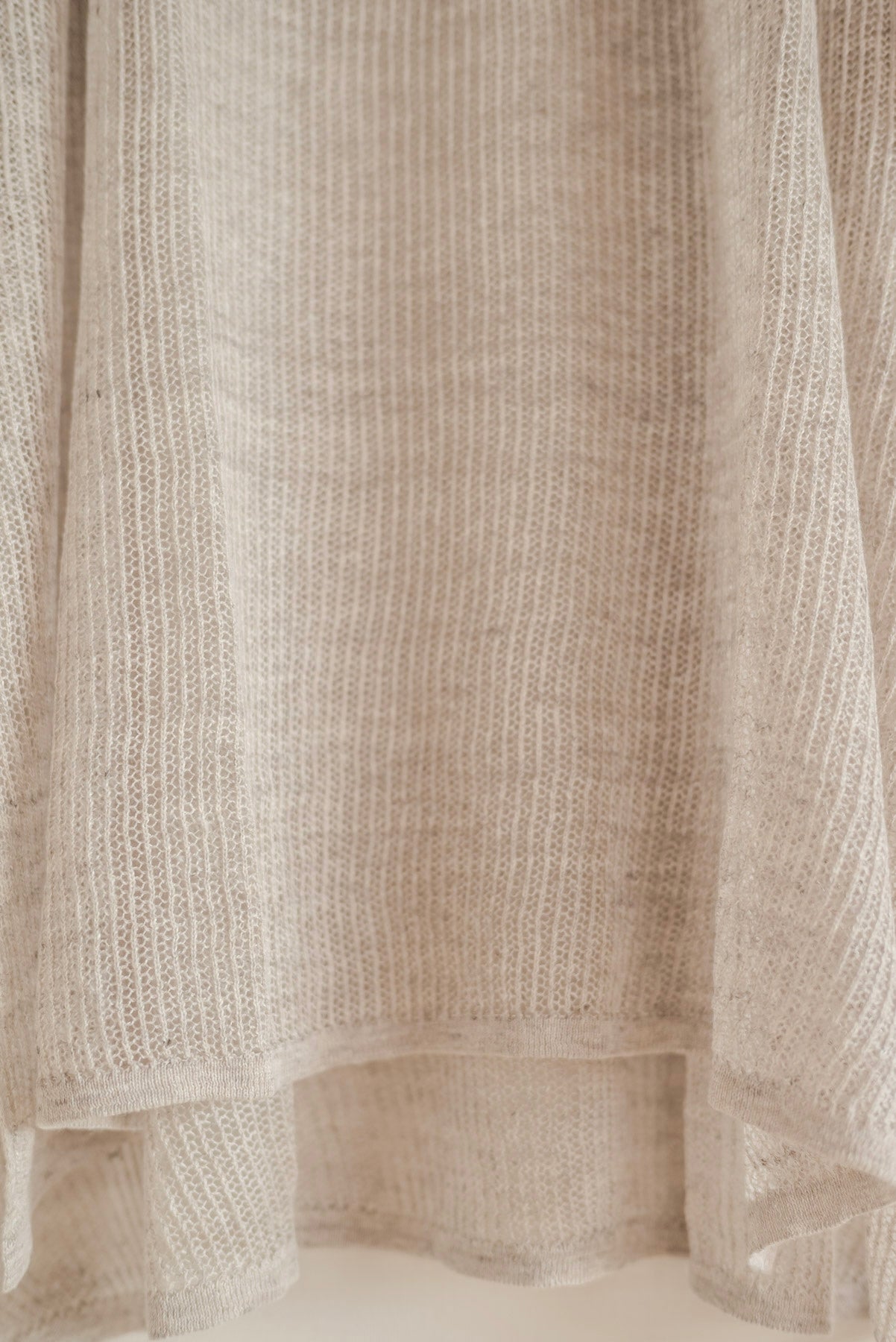 JAN-JAN VAN ESSCHE MAILLE SURDIMENSIONNÉE AJOUR TRICOT LIN COTON FIL BEIGE