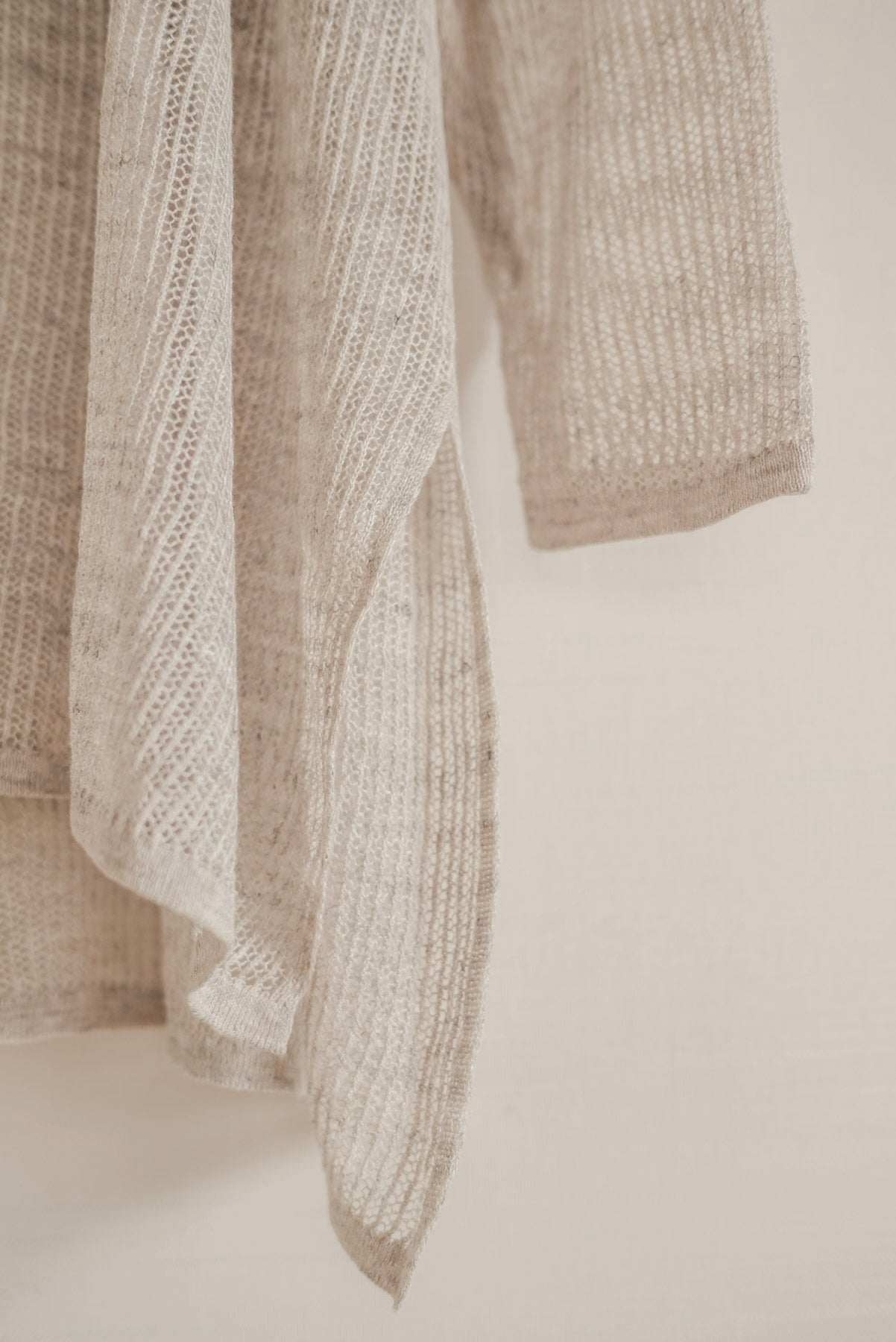 JAN-JAN VAN ESSCHE OVERSIZED MESH AJOUR KNIT LINEN COTTON YARN BEIGE