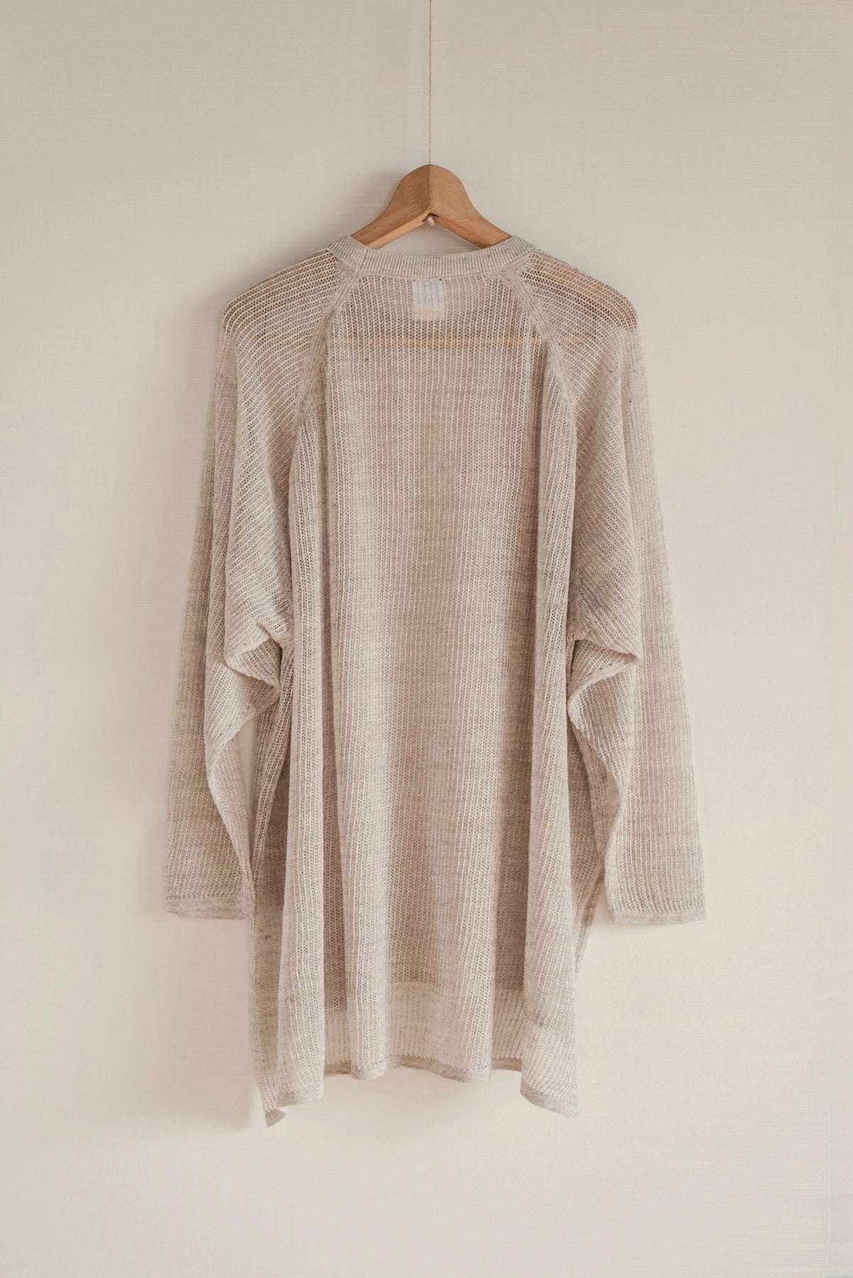 JAN-JAN VAN ESSCHE MAILLE SURDIMENSIONNÉE AJOUR TRICOT LIN COTON FIL BEIGE