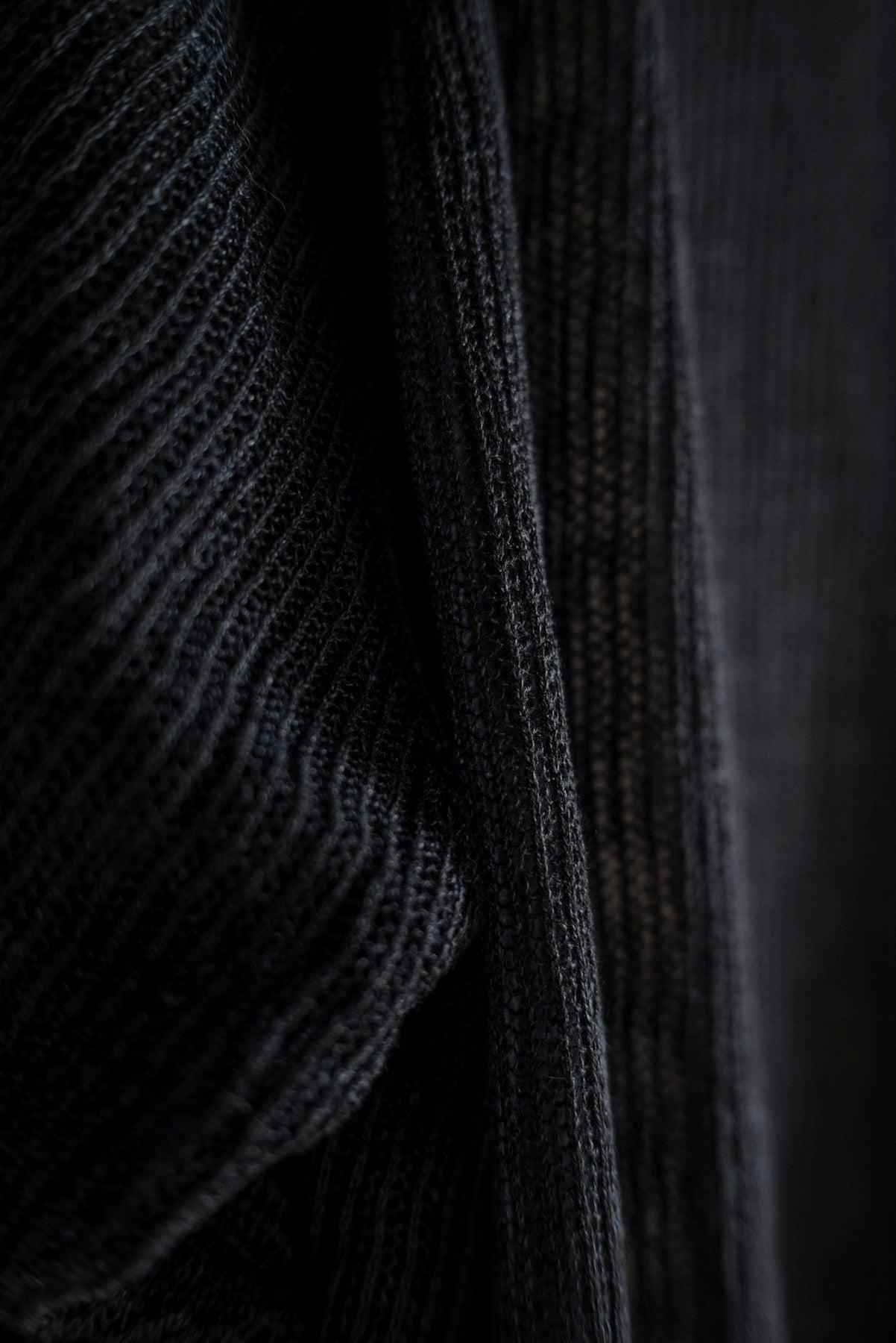 JAN-JAN VAN ESSCHE OVERSIZED MESH AJOUR KNIT LINEN COTTON YARN BLACK