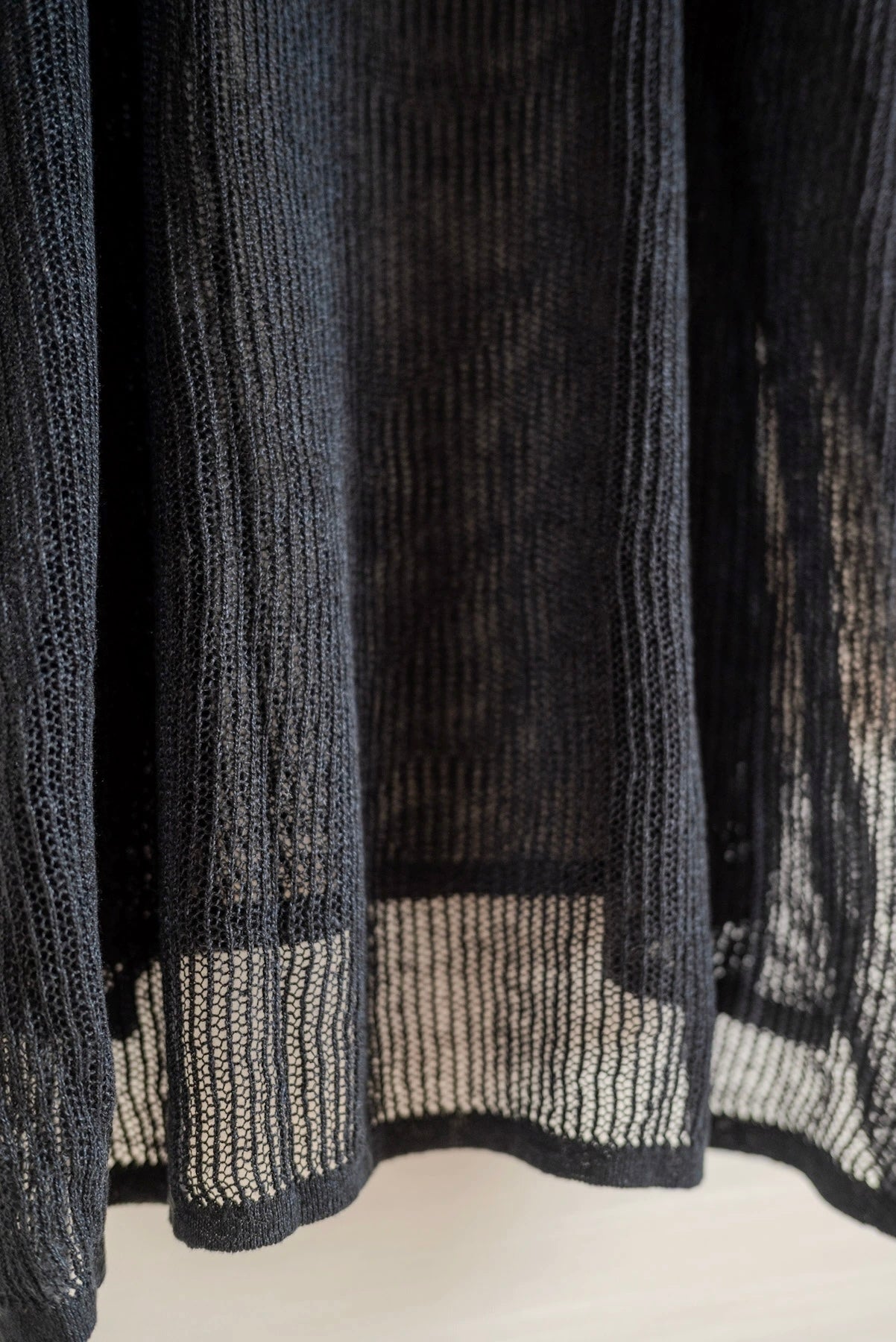 JAN-JAN VAN ESSCHE OVERSIZED MESH AJOUR KNIT LINEN COTTON YARN BLACK