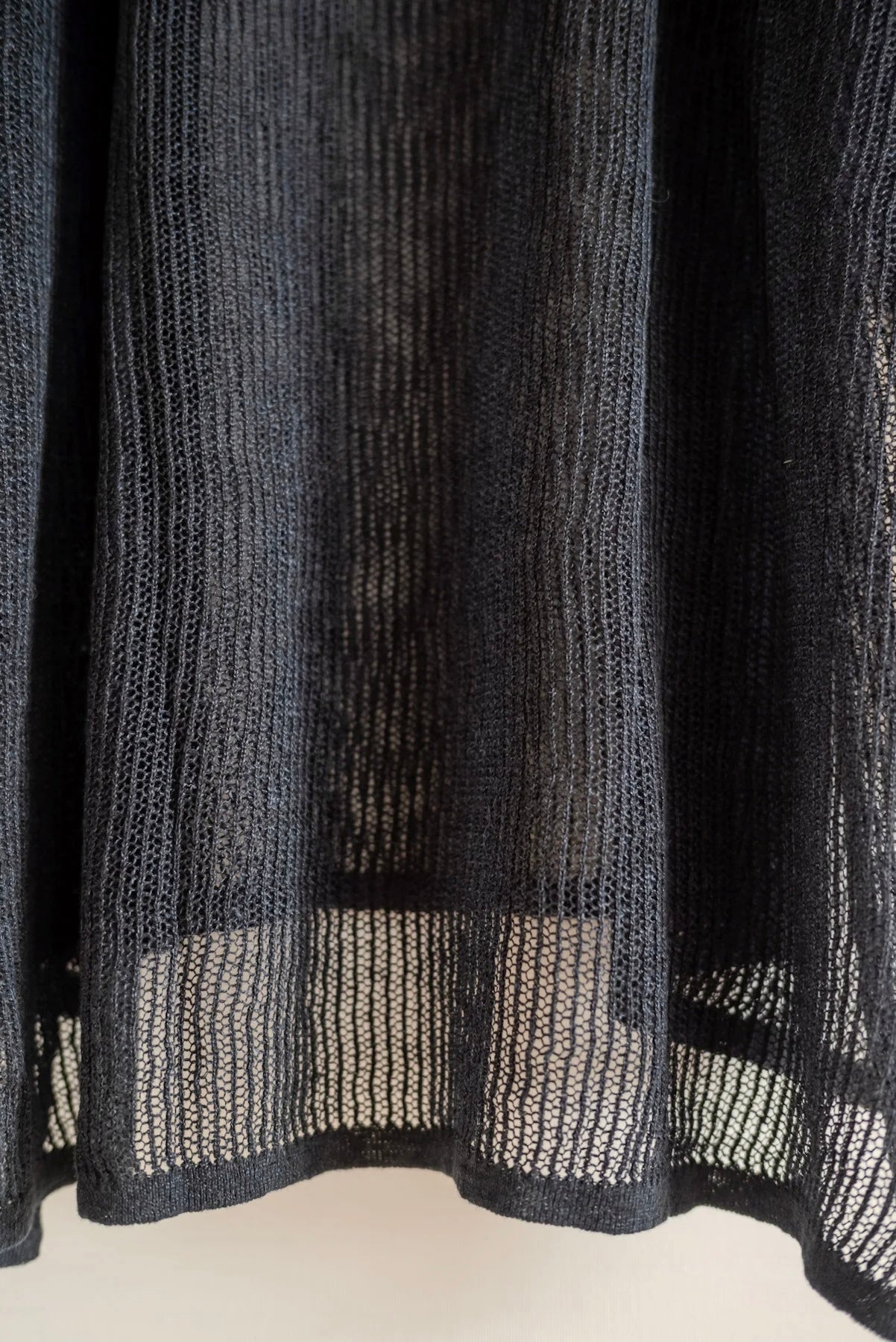 JAN-JAN VAN ESSCHE OVERSIZED MESH AJOUR KNIT LINEN COTTON YARN BLACK