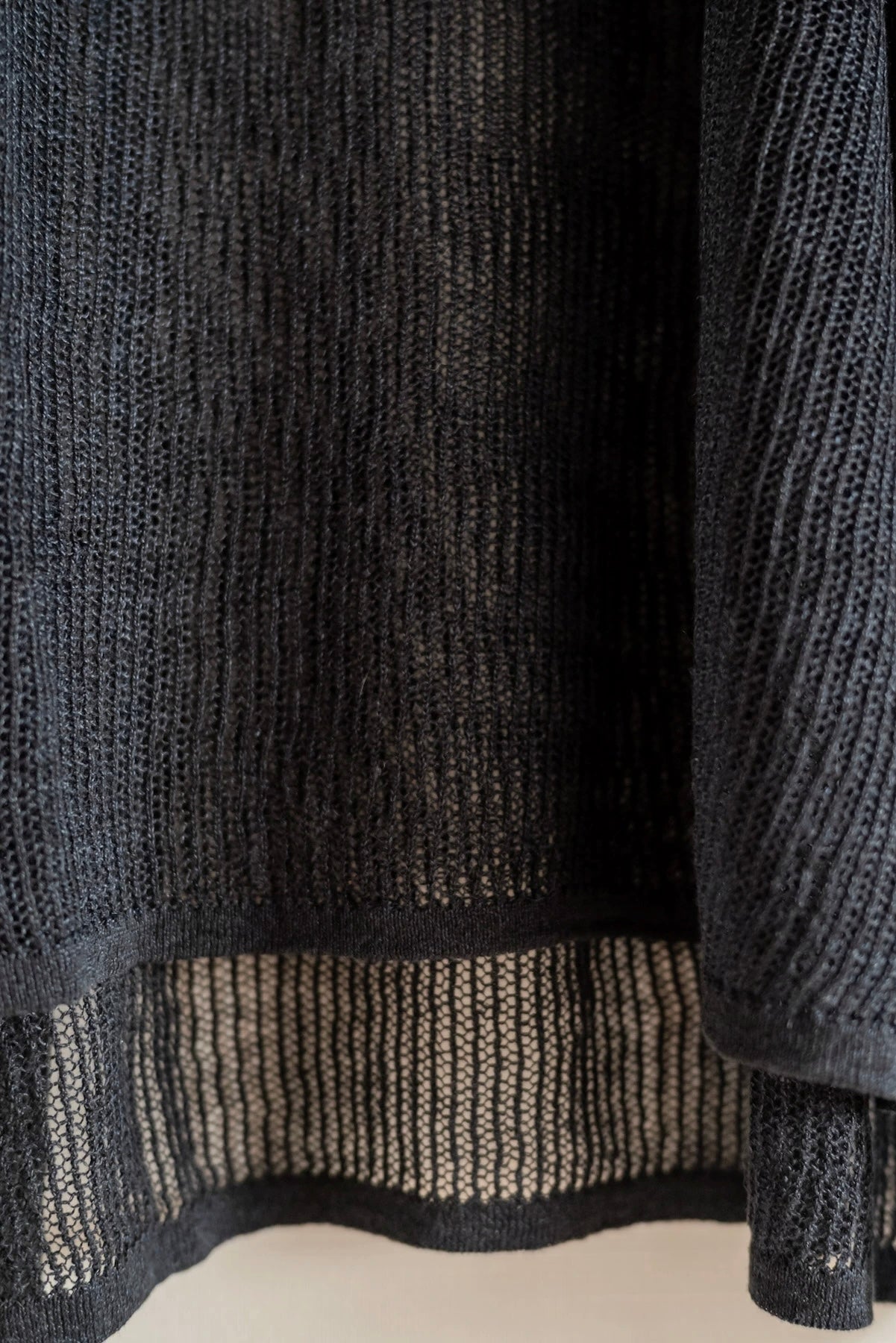 JAN-JAN VAN ESSCHE OVERSIZED MESH AJOUR KNIT LINEN COTTON YARN BLACK