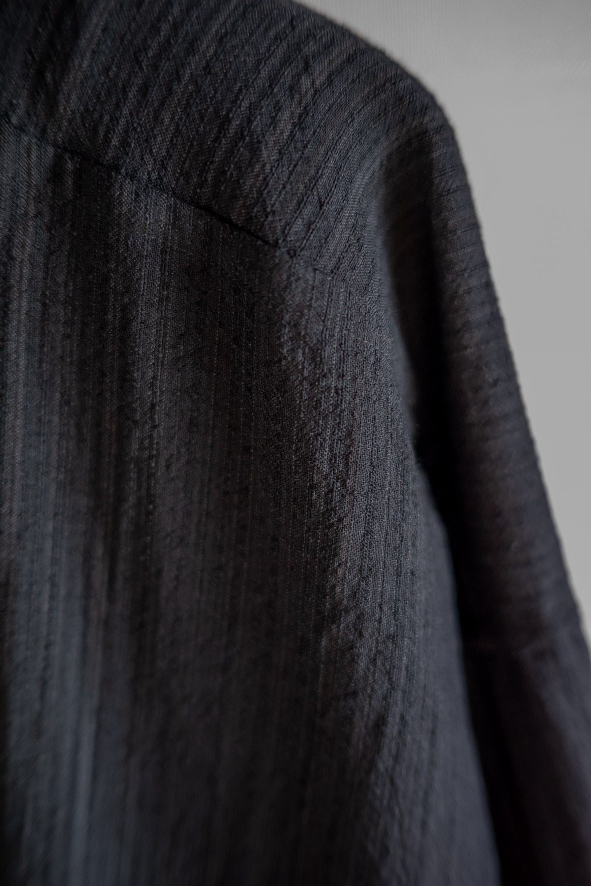JAN-JAN VAN ESSCHE SHIRT JACKET WITH HIGH STANDING COLLAR DARK STRIPED