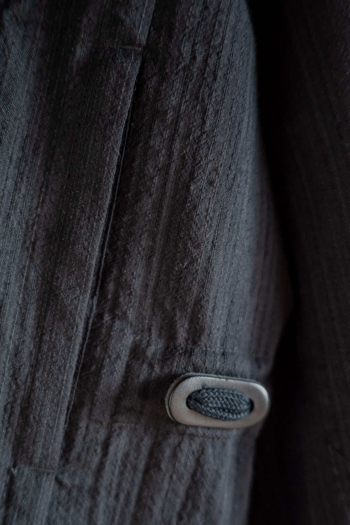 JAN-JAN VAN ESSCHE SHIRT JACKET WITH HIGH STANDING COLLAR DARK STRIPED