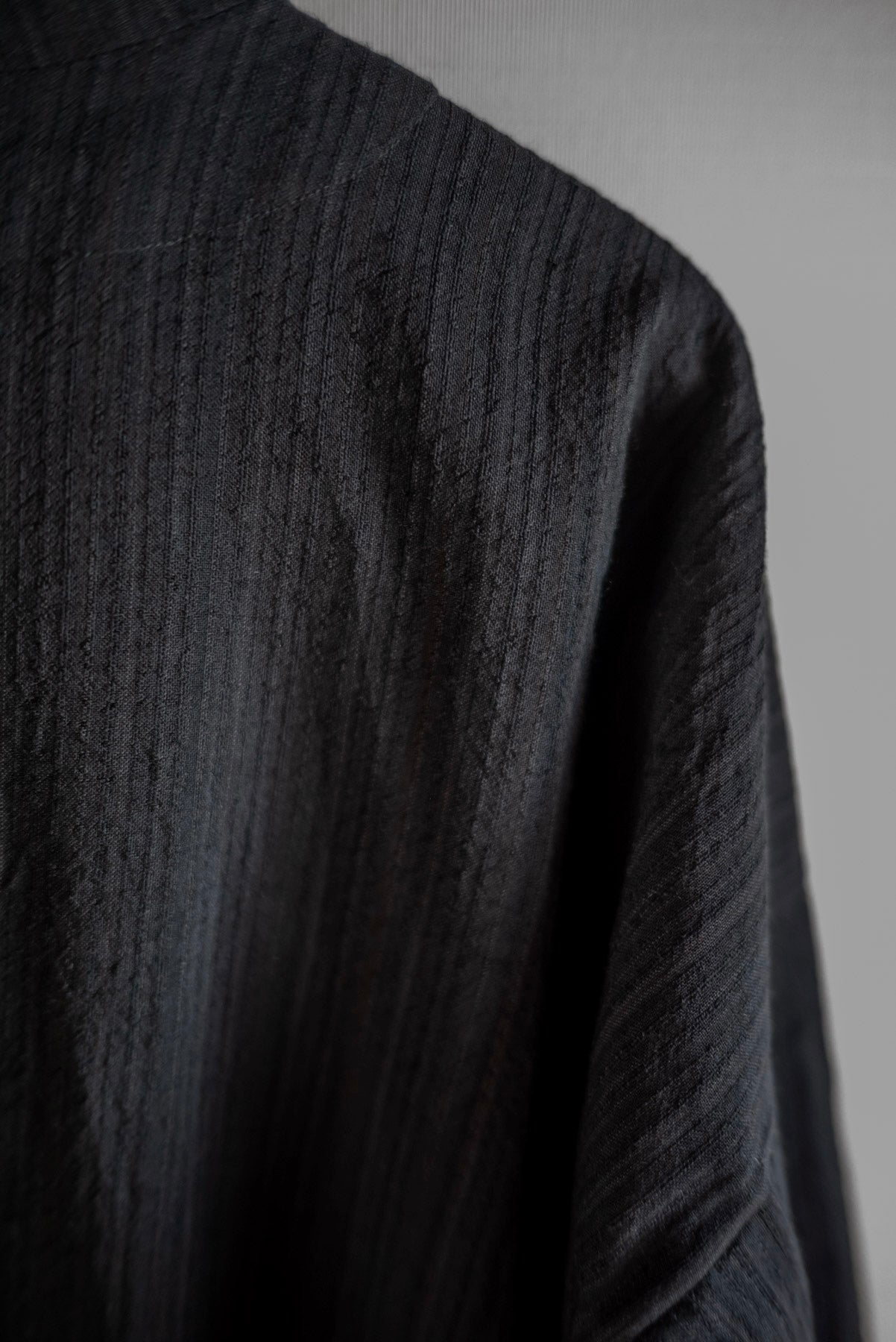 JAN-JAN VAN ESSCHE SHIRT JACKET WITH HIGH STANDING COLLAR DARK STRIPED