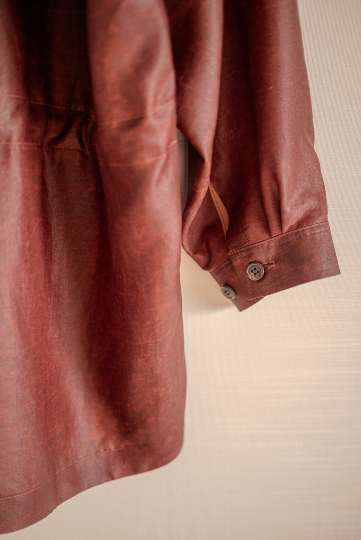 JAN-JAN VAN ESSCHE SHIRT JACKET WITH HIGH STANDING COLLAR OXBLOOD