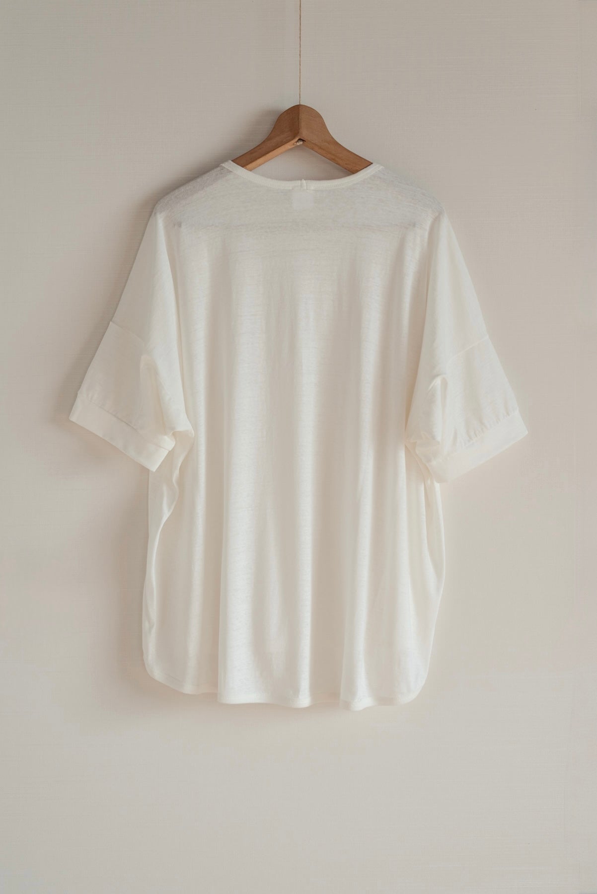 JAN-JAN VAN ESSCHE SHORT SLEEVE CREW NECK TEE ORGANIC COTTON LINEN OFF WHITE
