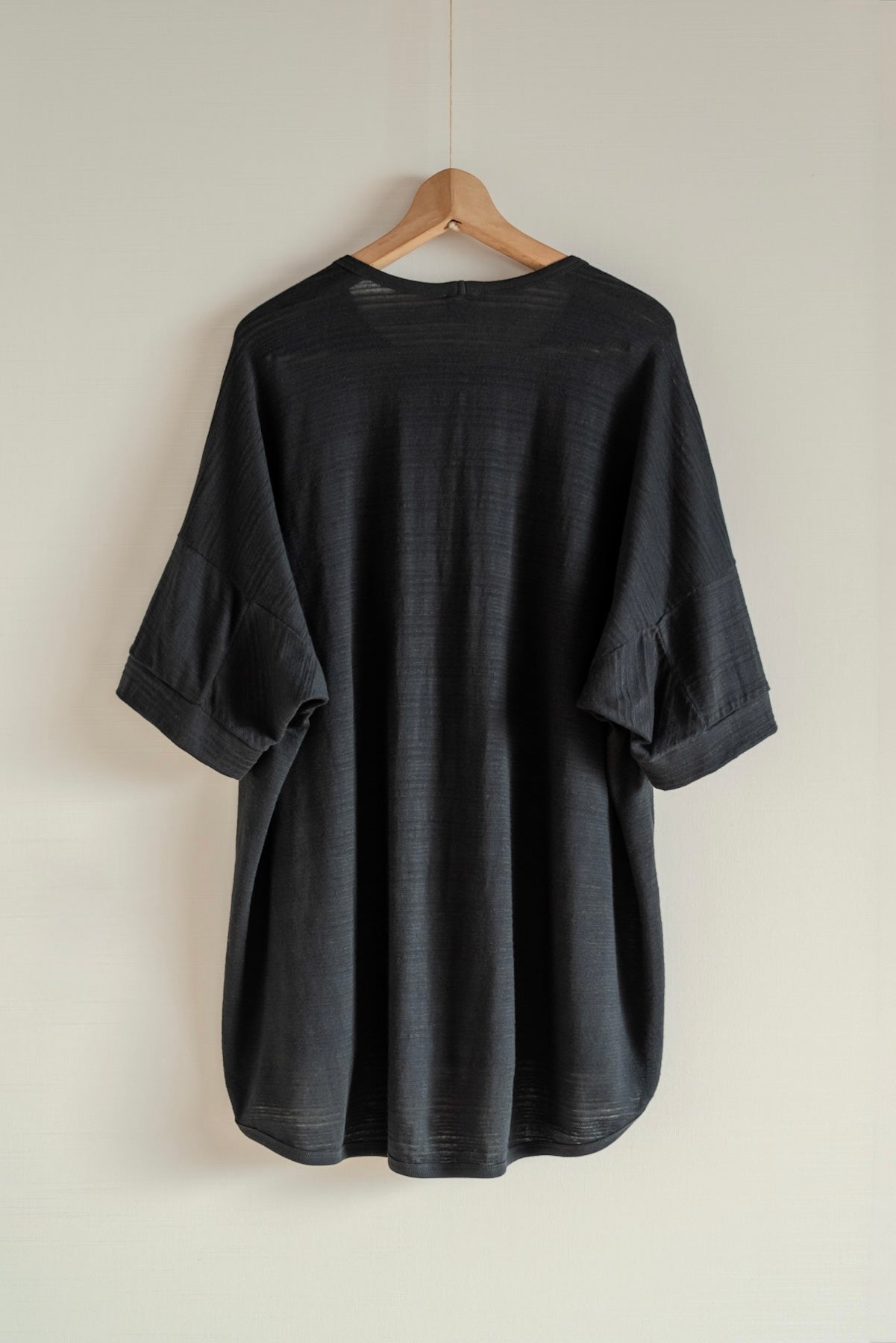 JAN-JAN VAN ESSCHE SHORT SLEEVE CREW NECK TEE RIPPLE JERSEY BLACK