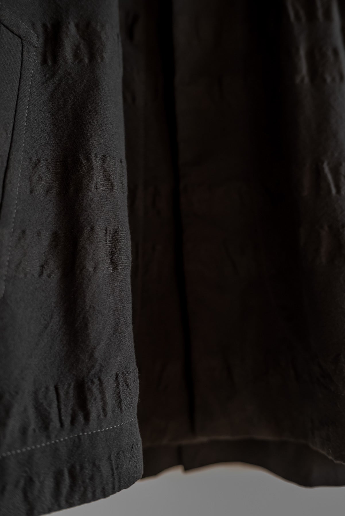 JAN-JAN VAN ESSCHE UNLINED COLLARLESS BLAZER BROAD STRIPE CLOTH BLACK