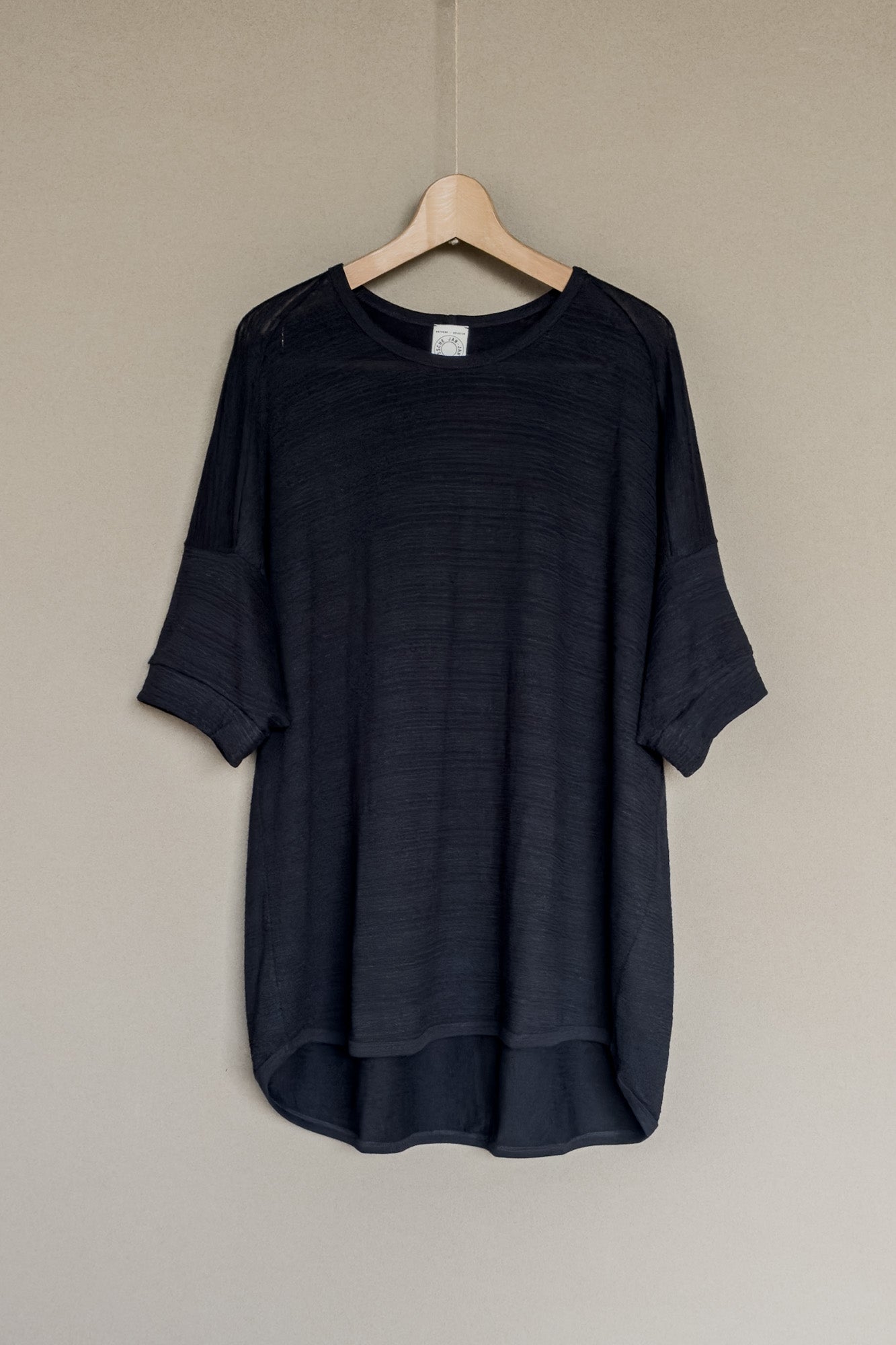 JAN-JAN VAN ESSCHE SHORT SLEEVE CREW NECK TEE RIPPLE JERSEY BLACK