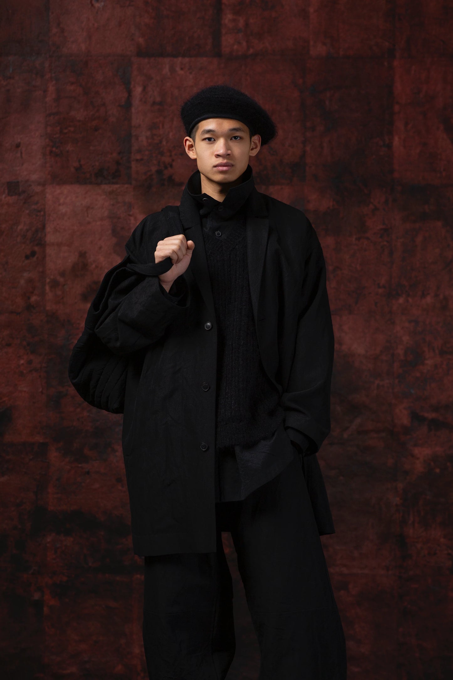 JAN-JAN VAN ESSCHE BLAZER-STYLE OVERCOAT PITCH BLACK